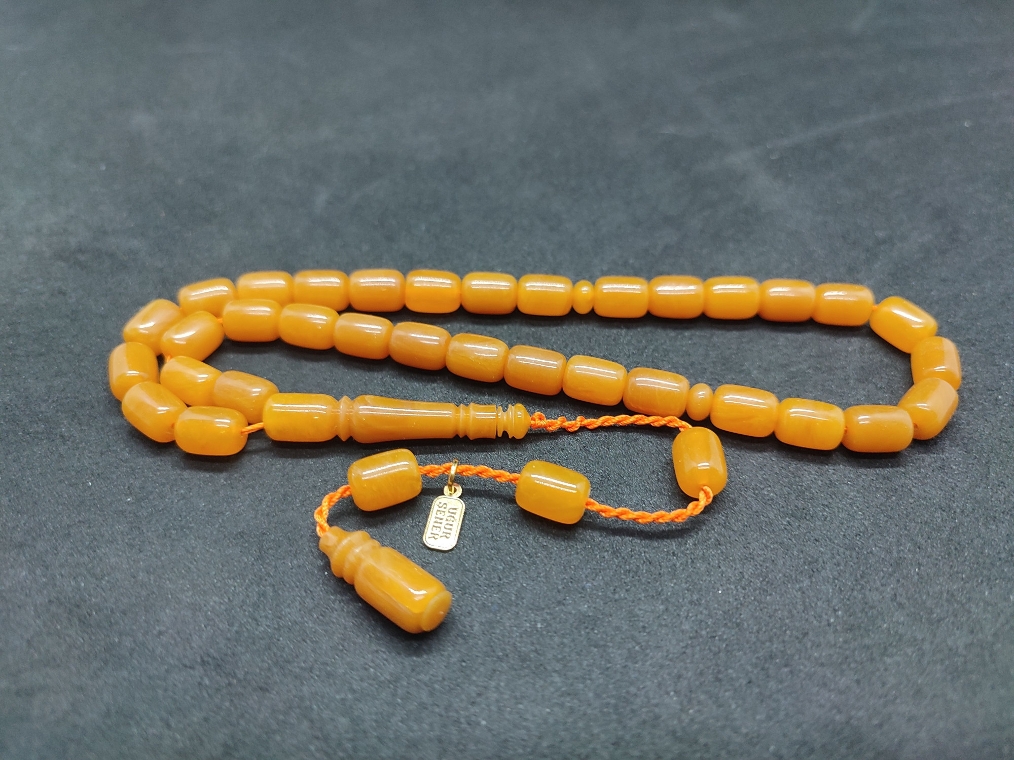 Uğur Şener Usta Eseri El Boy Çift Zımpara Çift Cilalı Sıkma Kehribar Sertifikalı 9529