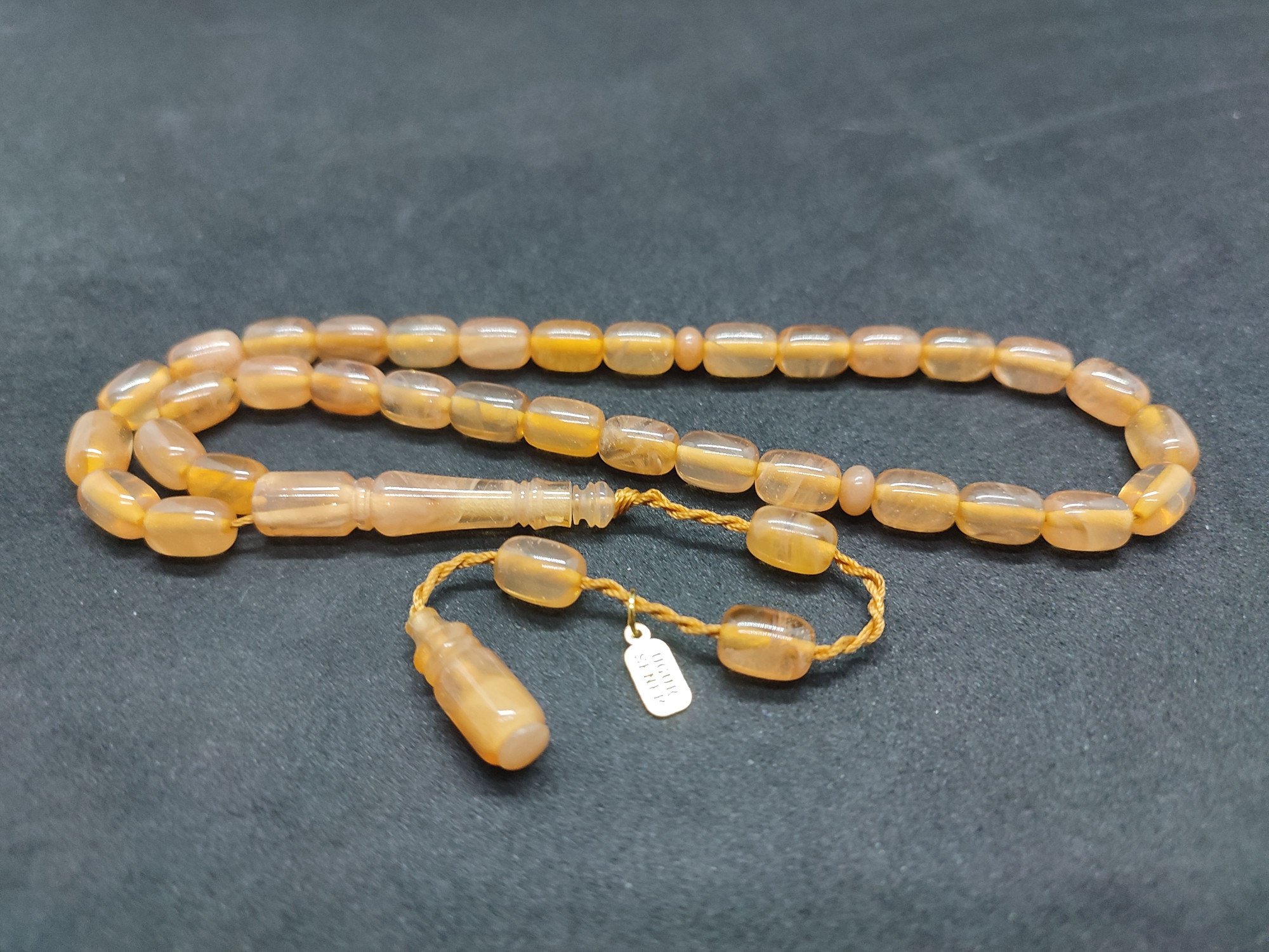 Uğur Şener Usta Eseri El Boy Çift Zımpara Çift Cilalı Sıkma Kehribar Sertifikalı 9530