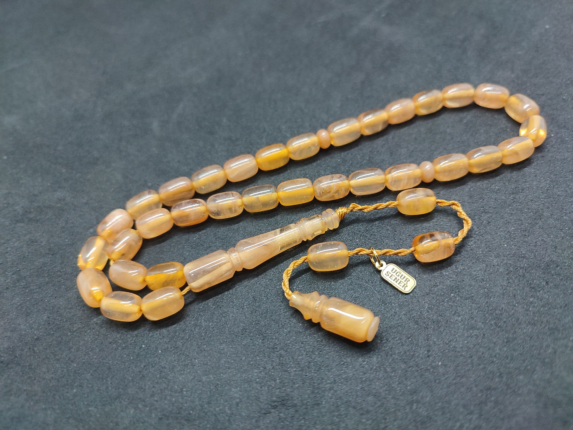 Uğur Şener Usta Eseri El Boy Çift Zımpara Çift Cilalı Sıkma Kehribar Sertifikalı 9530 küçük resim 2