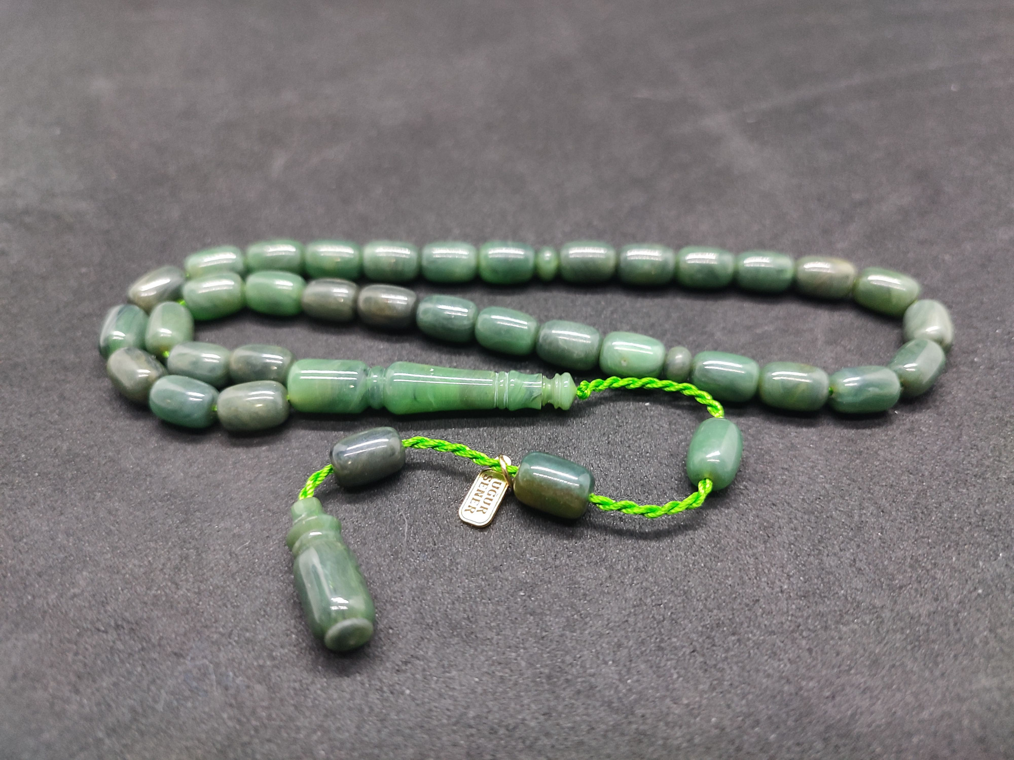 Uğur Şener Usta Eseri El Boy Çift Zımpara Çift Cilalı Sıkma Kehribar Sertifikalı 9531 küçük resim 2