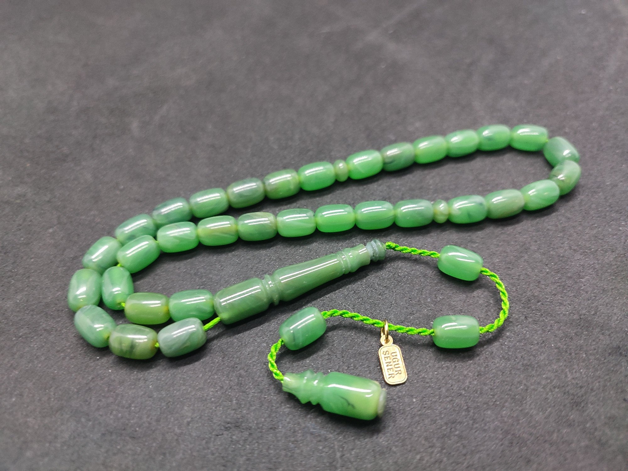 Uğur Şener Usta Eseri El Boy Çift Zımpara Çift Cilalı Sıkma Kehribar Sertifikalı 9532