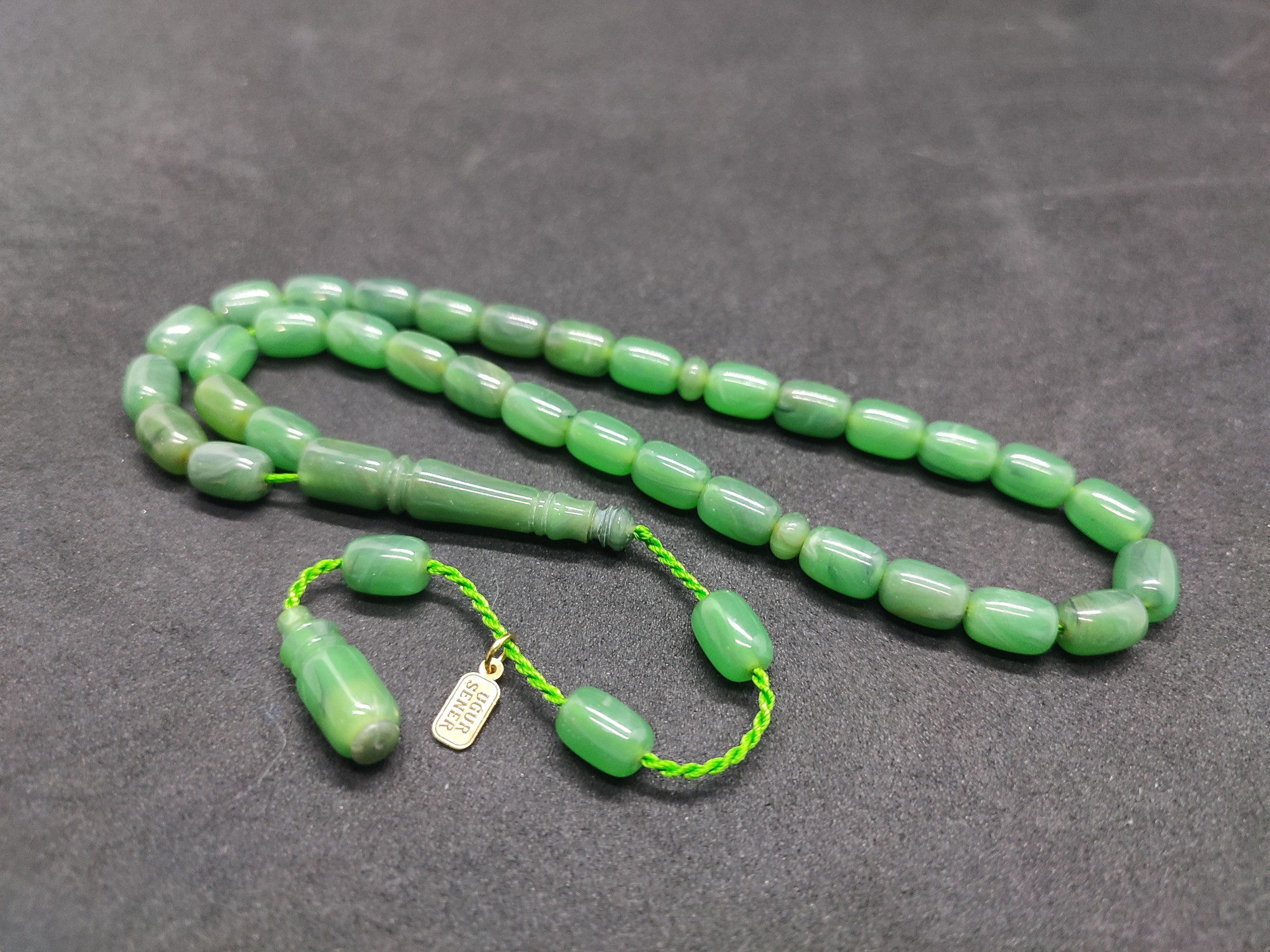 Uğur Şener Usta Eseri El Boy Çift Zımpara Çift Cilalı Sıkma Kehribar Sertifikalı 9532 küçük resim 4