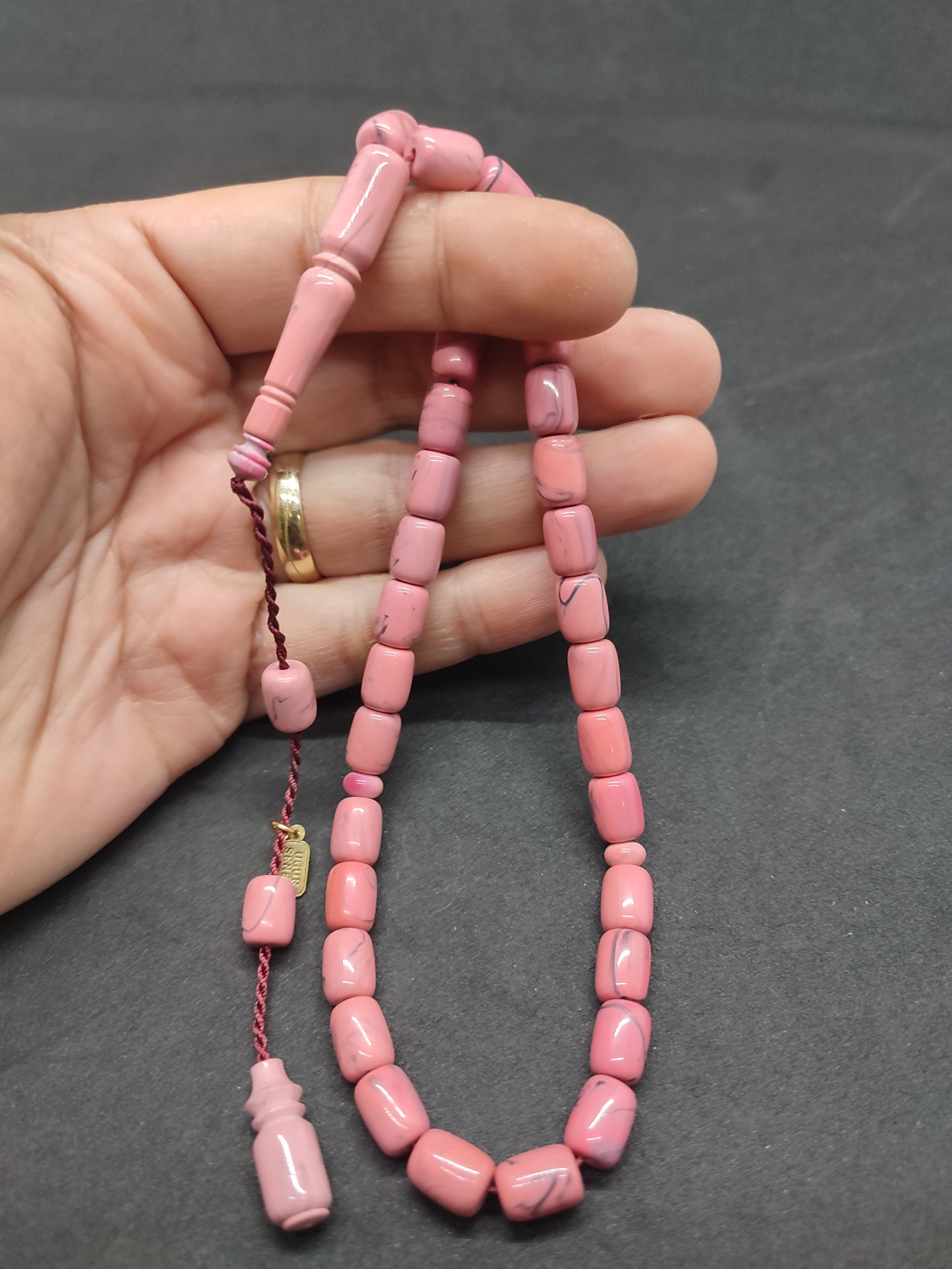 Uğur Şener Usta Eseri El Boy Çift Zımpara Çift Cilalı Sıkma Kehribar Sertifikalı 9533 küçük resim 4