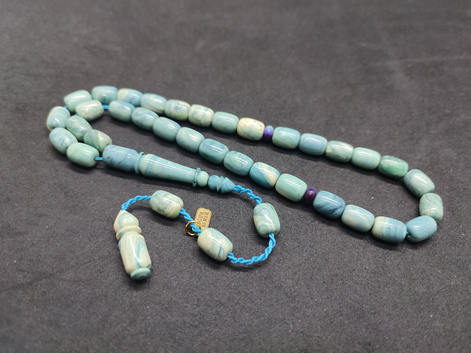 Uğur Şener Usta Eseri El Boy Çift Zımpara Çift Cilalı Sıkma Kehribar Sertifikalı 9534 küçük resim 3