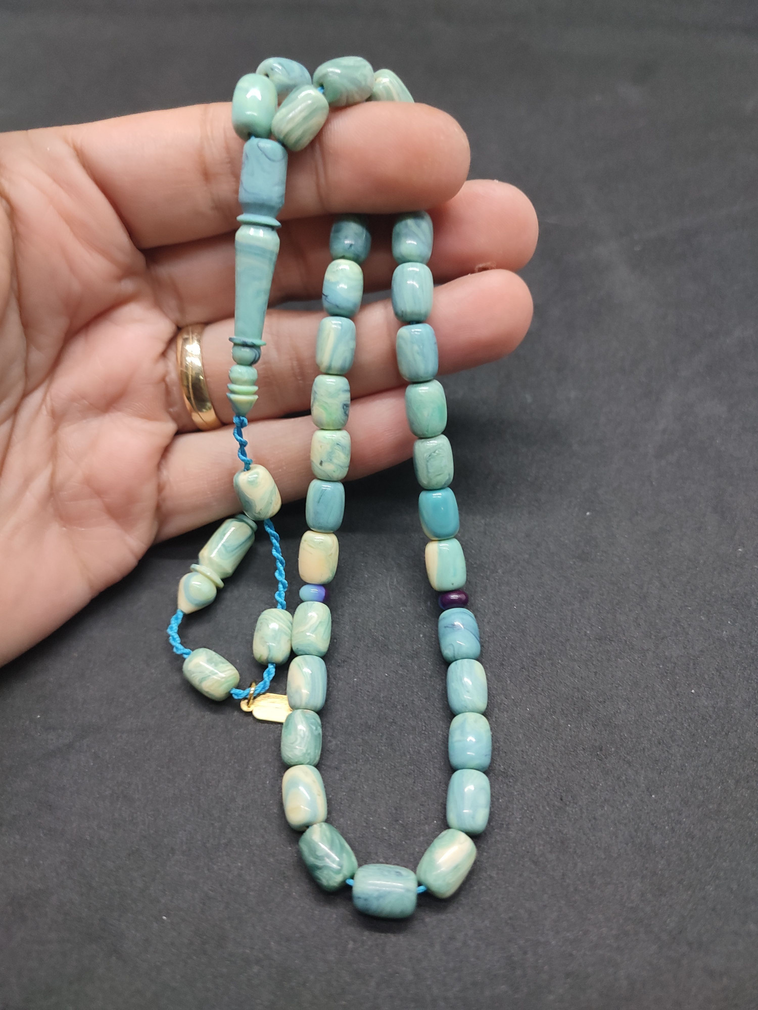 Uğur Şener Usta Eseri El Boy Çift Zımpara Çift Cilalı Sıkma Kehribar Sertifikalı 9534 küçük resim 4