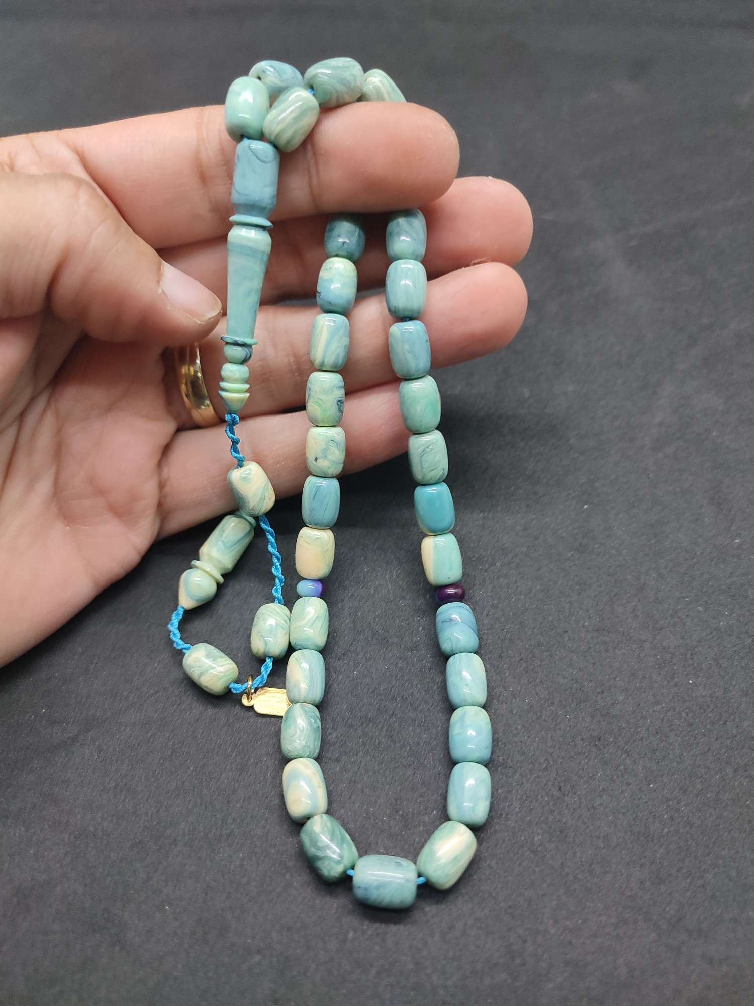 Uğur Şener Usta Eseri El Boy Çift Zımpara Çift Cilalı Sıkma Kehribar Sertifikalı 9534 küçük resim 5