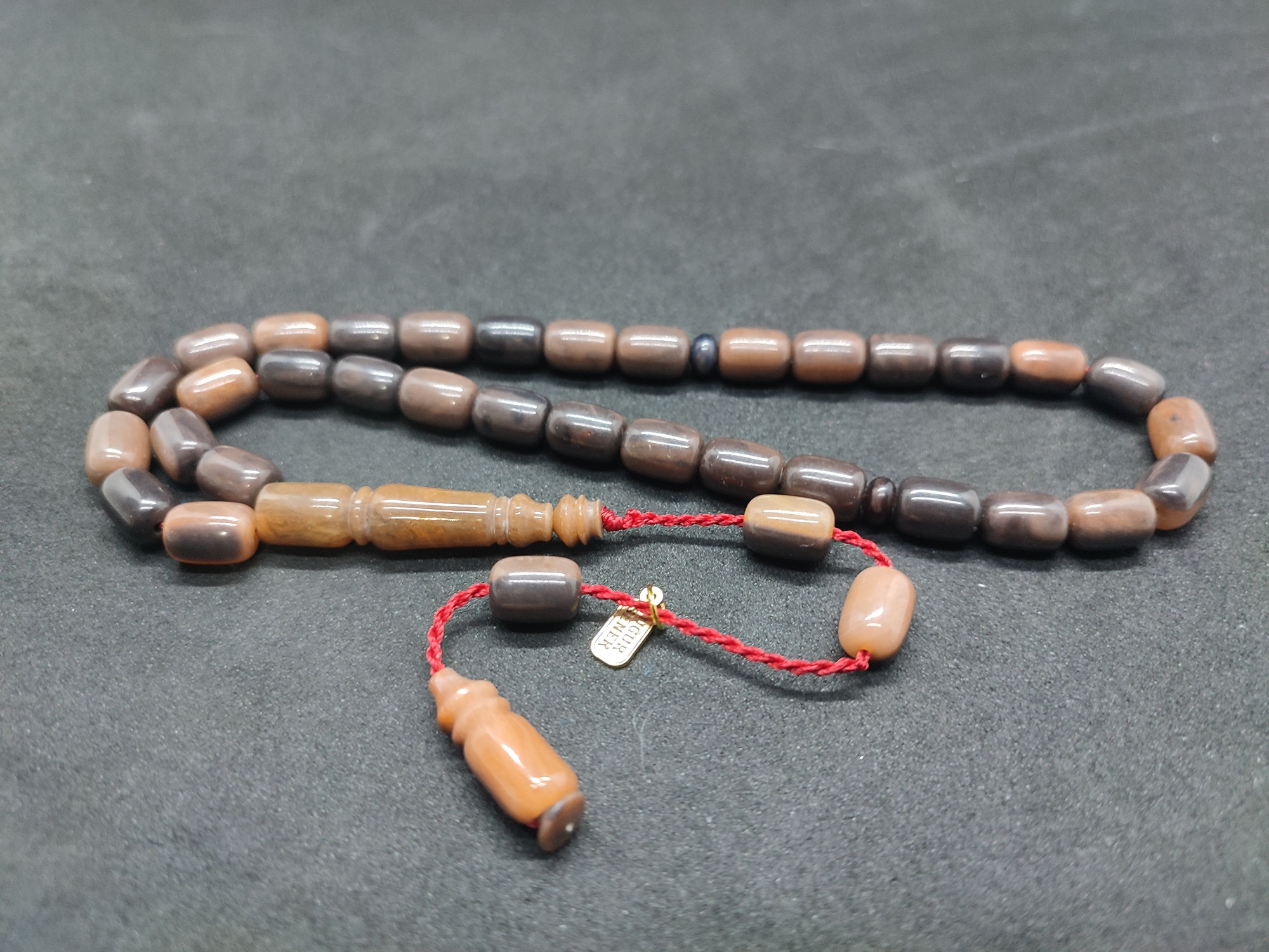 Uğur Şener Usta Eseri El Boy Çift Zımpara Çift Cilalı Sıkma Kehribar Sertifikalı 9535 küçük resim 2