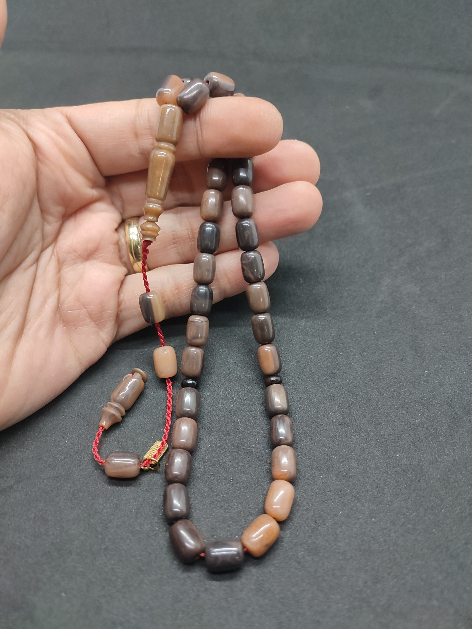 Uğur Şener Usta Eseri El Boy Çift Zımpara Çift Cilalı Sıkma Kehribar Sertifikalı 9535 küçük resim 3