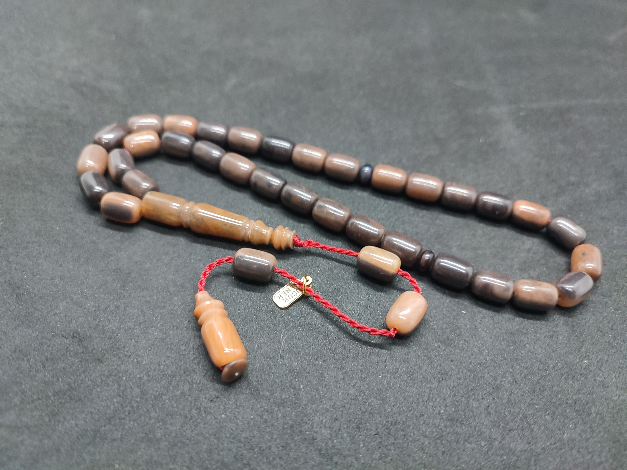 Uğur Şener Usta Eseri El Boy Çift Zımpara Çift Cilalı Sıkma Kehribar Sertifikalı 9535 küçük resim 4