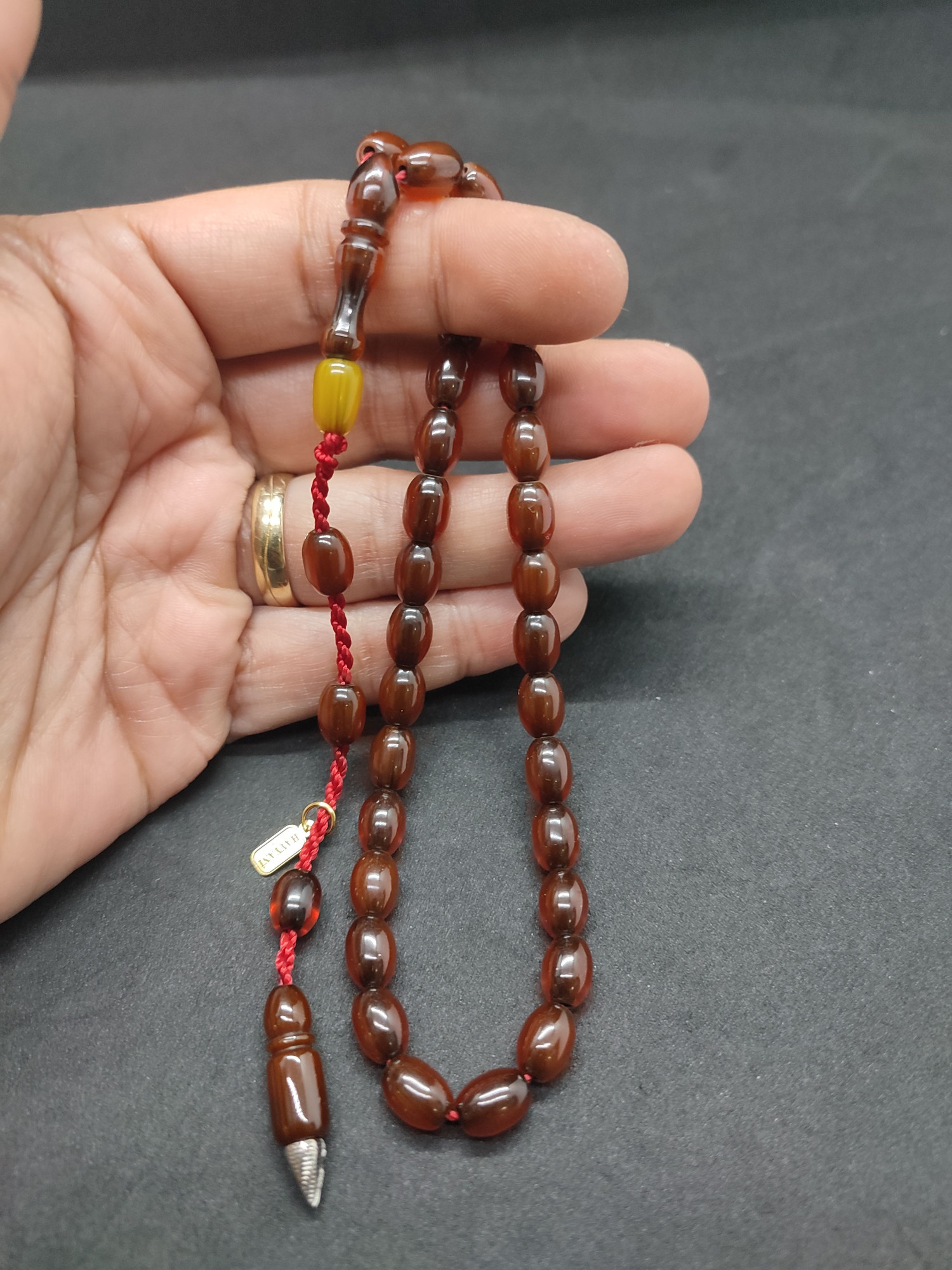 Hayyani Usta Eseri Çift Zımpara Çift Cilalı Sıkma Kehribar Sertifikalı 9539 küçük resim 3