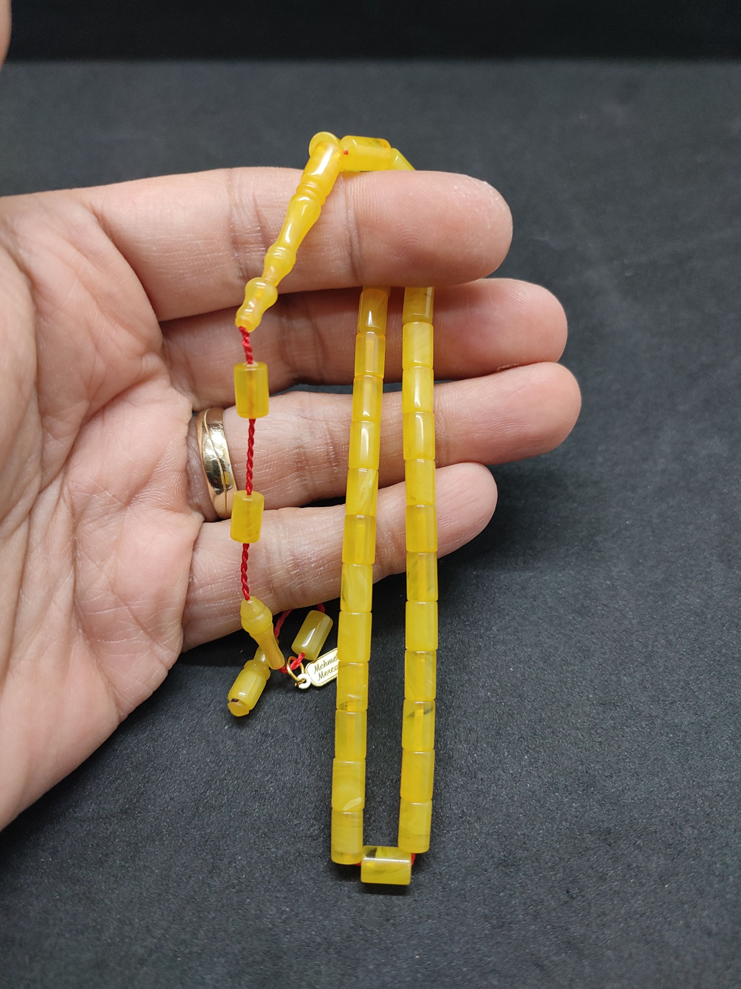 Mehmet Mercan Usta Eseri Bilek Boy (Küçük Boy) Ok Gibi Bir Sıkma Kehribar Sertifikalı 9568 küçük resim 2