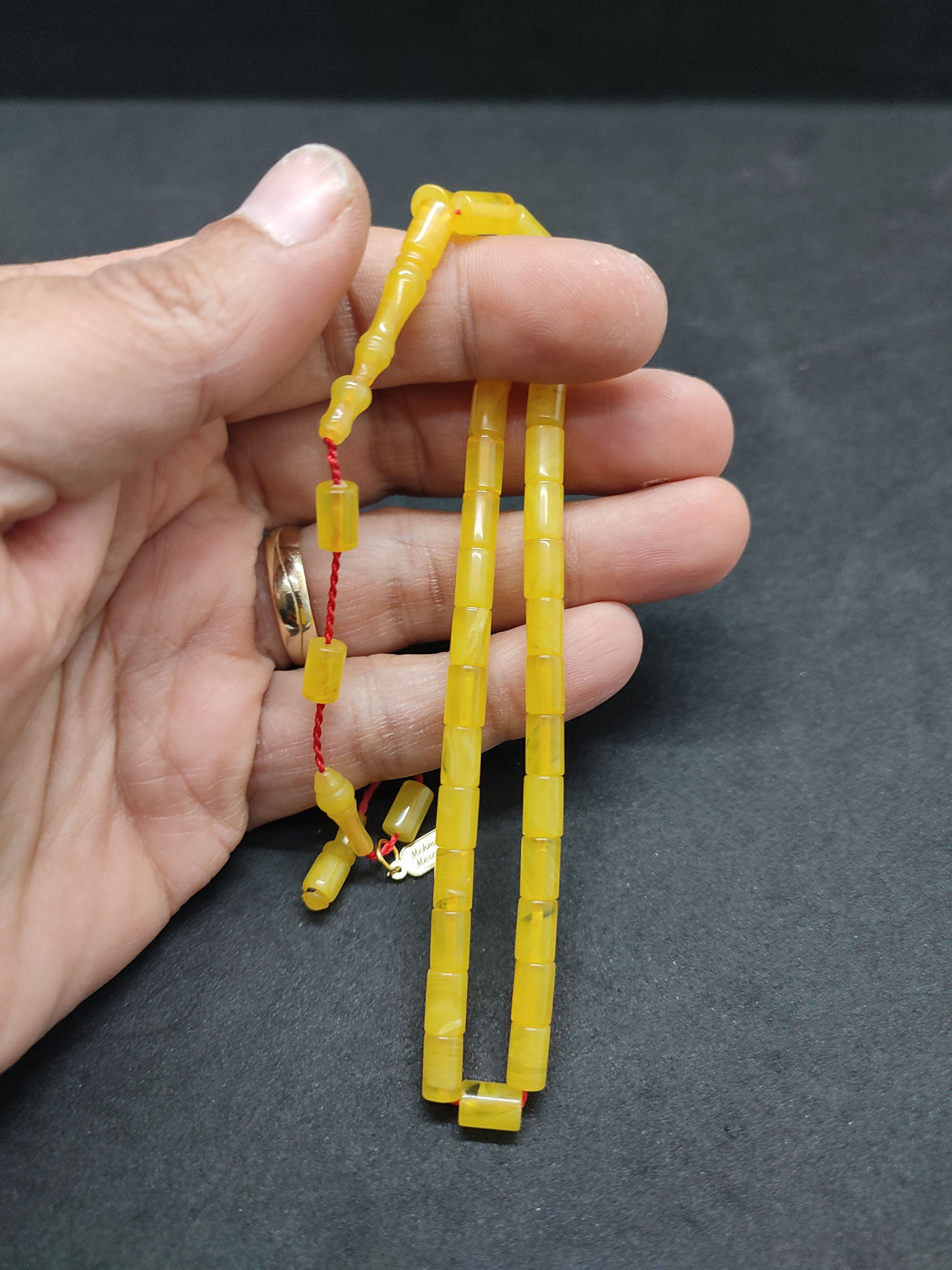 Mehmet Mercan Usta Eseri Bilek Boy (Küçük Boy) Ok Gibi Bir Sıkma Kehribar Sertifikalı 9568 küçük resim 4