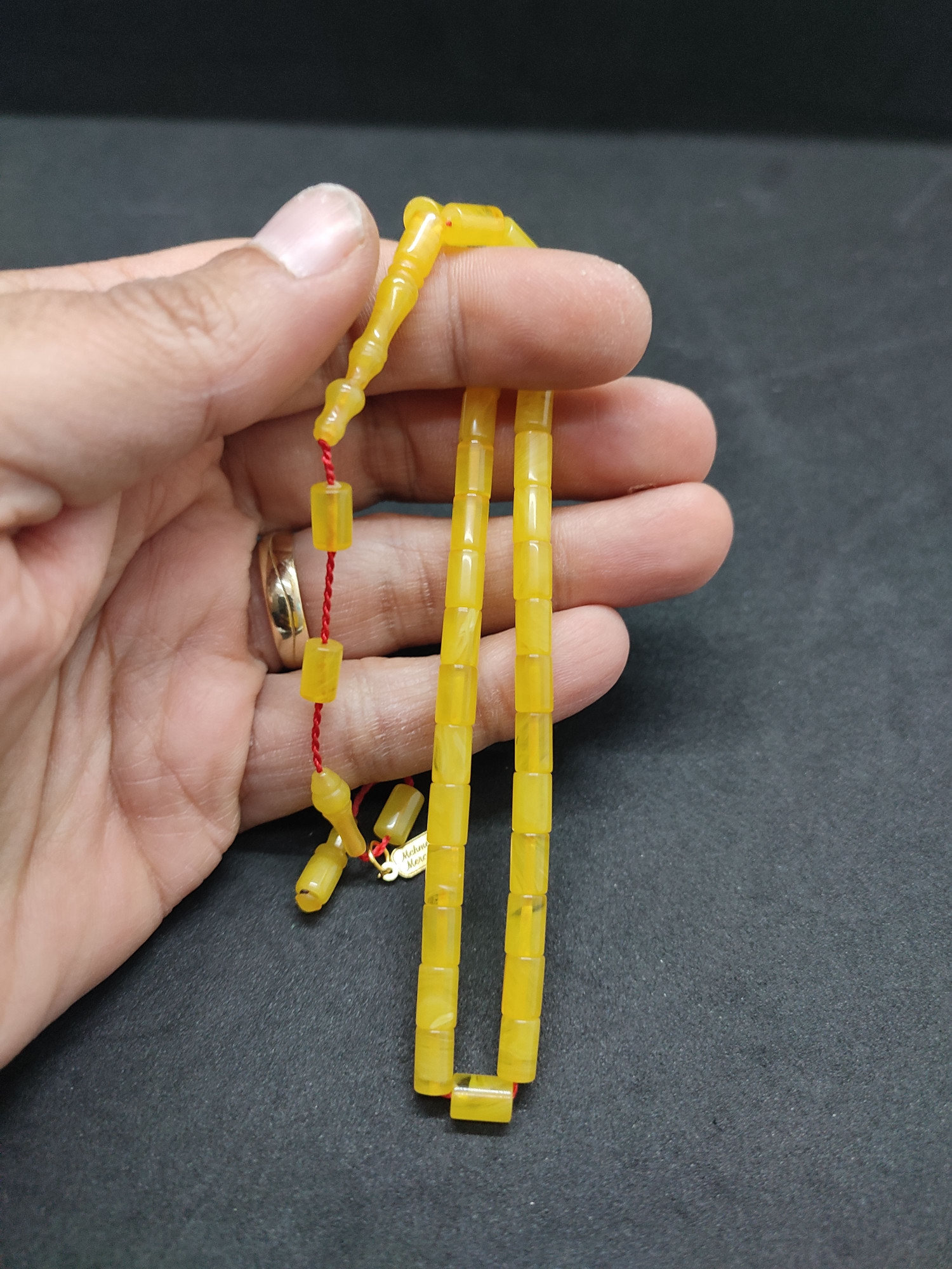 Mehmet Mercan Usta Eseri Bilek Boy (Küçük Boy) Ok Gibi Bir Sıkma Kehribar Sertifikalı 9568 küçük resim 5