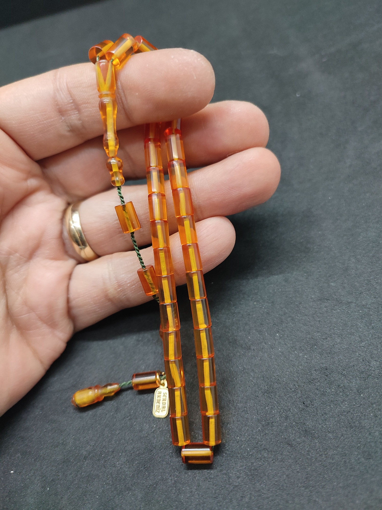 Serdal Akdeniz Usta Eseri Bilek Boy (Küçük Boy) Ok Gibi Bir Ateş-i Kehribar Sertifikalı 9570 küçük resim 3