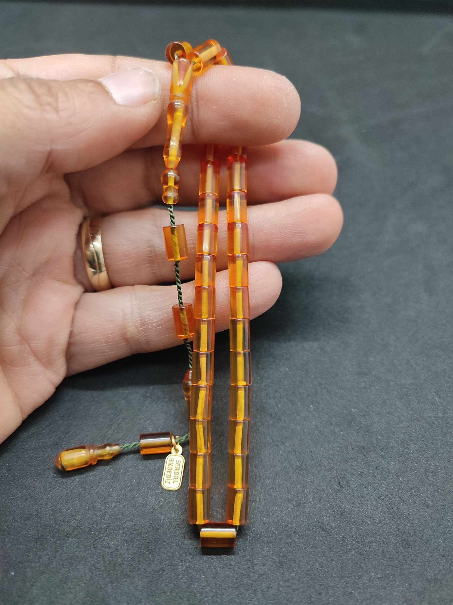 Serdal Akdeniz Usta Eseri Bilek Boy (Küçük Boy) Ok Gibi Bir Ateş-i Kehribar Sertifikalı 9570 küçük resim 4