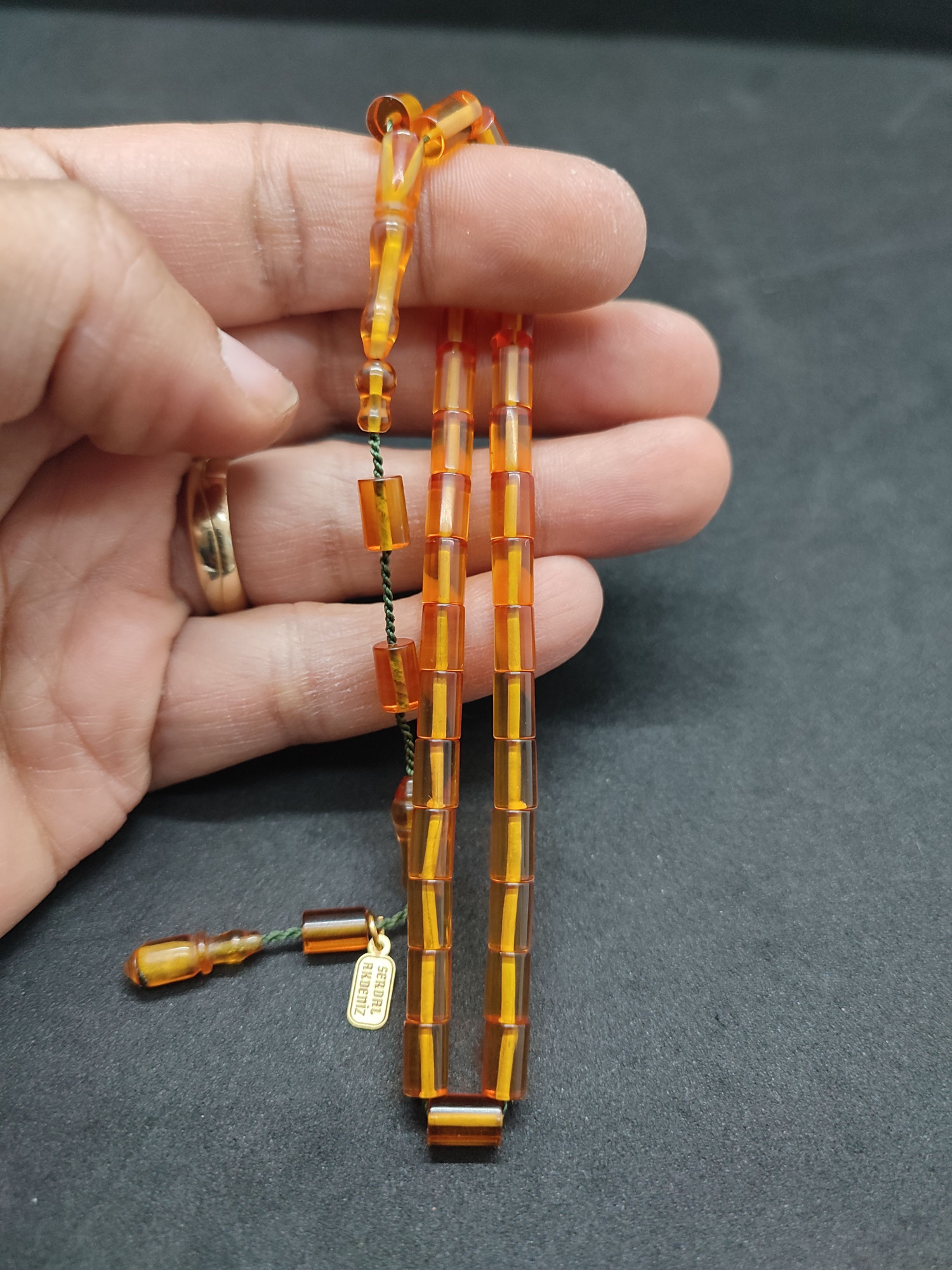 Serdal Akdeniz Usta Eseri Bilek Boy (Küçük Boy) Ok Gibi Bir Ateş-i Kehribar Sertifikalı 9570 küçük resim 5