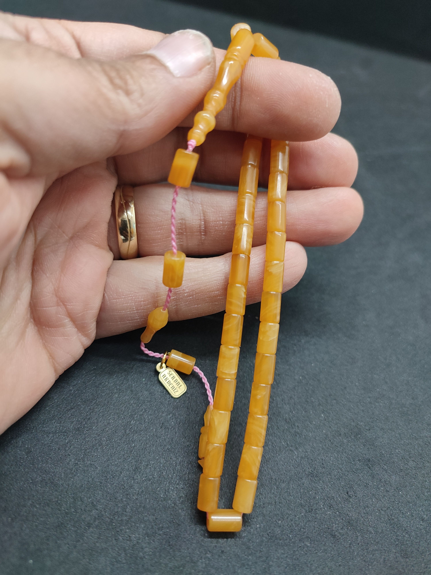 Serdal Akdeniz Usta Eseri Bilek Boy (Küçük Boy) Ok Gibi Bir Sıkma Kehribar Sertifikalı 9571 küçük resim 2