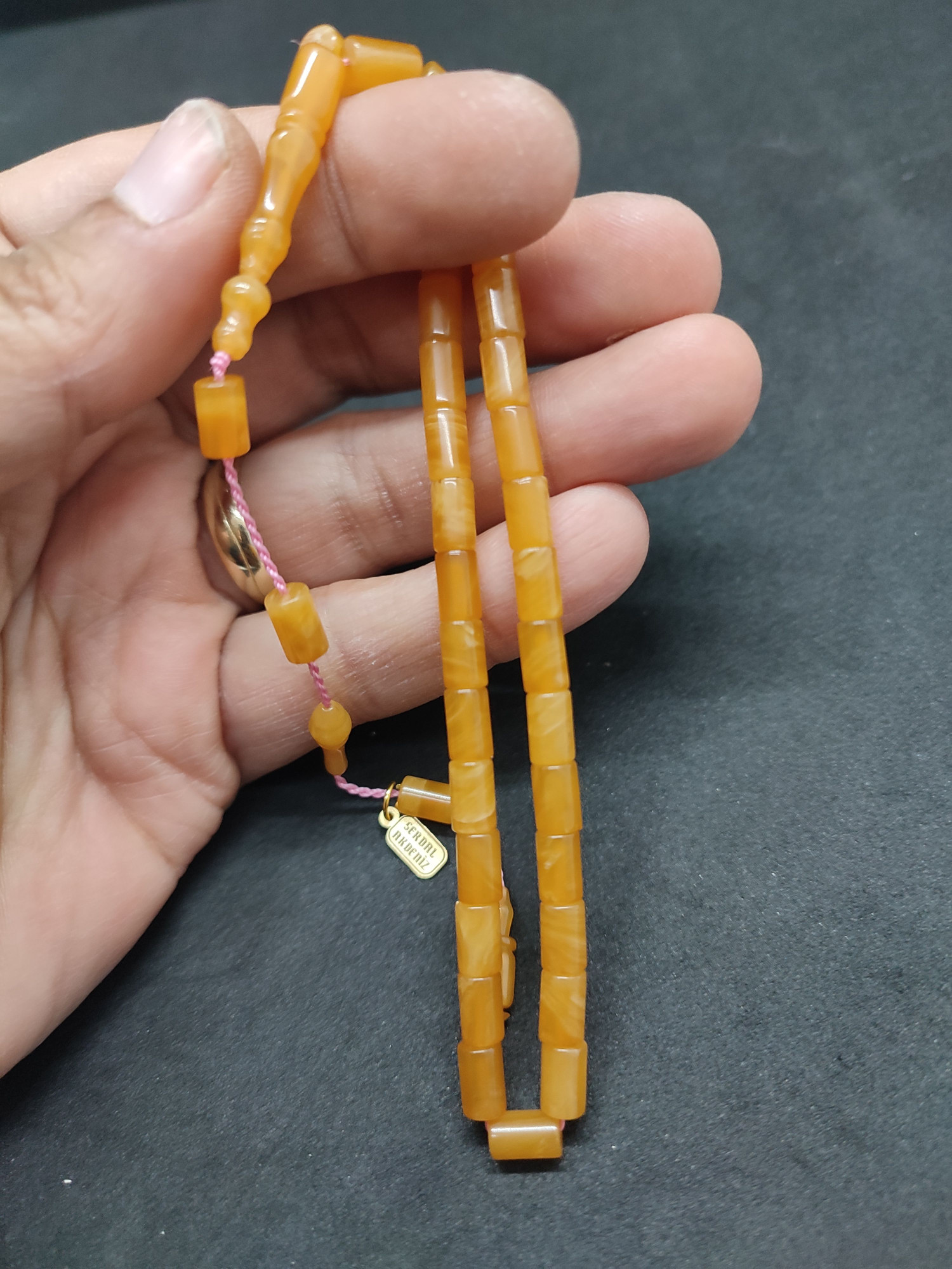 Serdal Akdeniz Usta Eseri Bilek Boy (Küçük Boy) Ok Gibi Bir Sıkma Kehribar Sertifikalı 9571 küçük resim 3