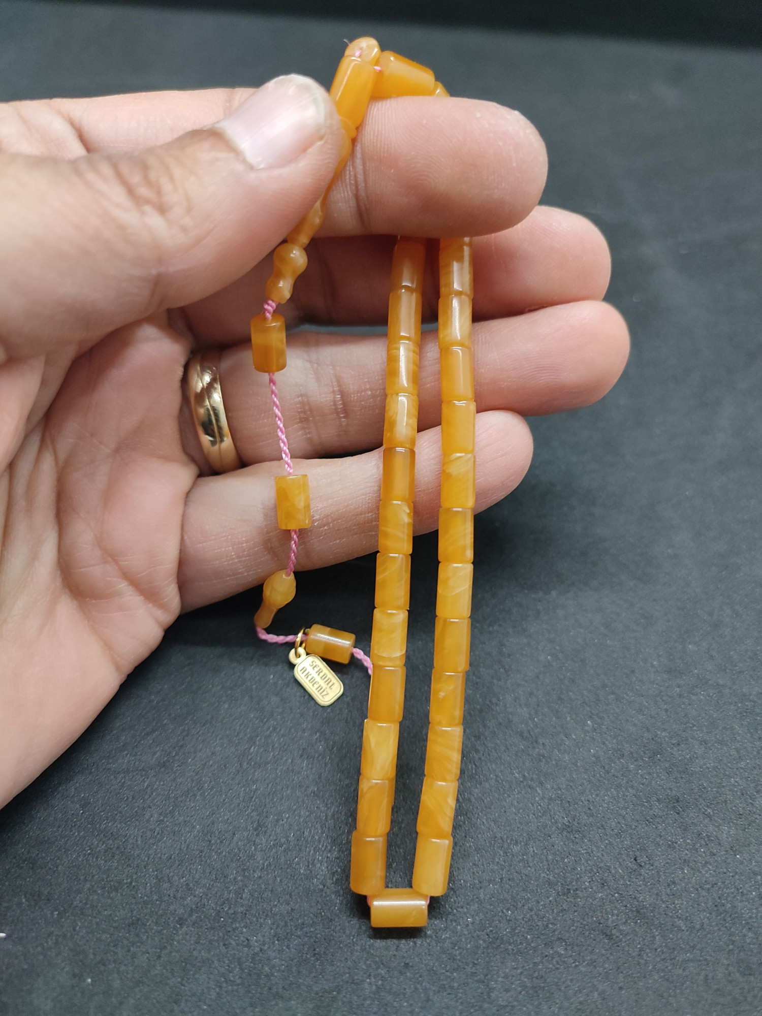 Serdal Akdeniz Usta Eseri Bilek Boy (Küçük Boy) Ok Gibi Bir Sıkma Kehribar Sertifikalı 9571 küçük resim 4