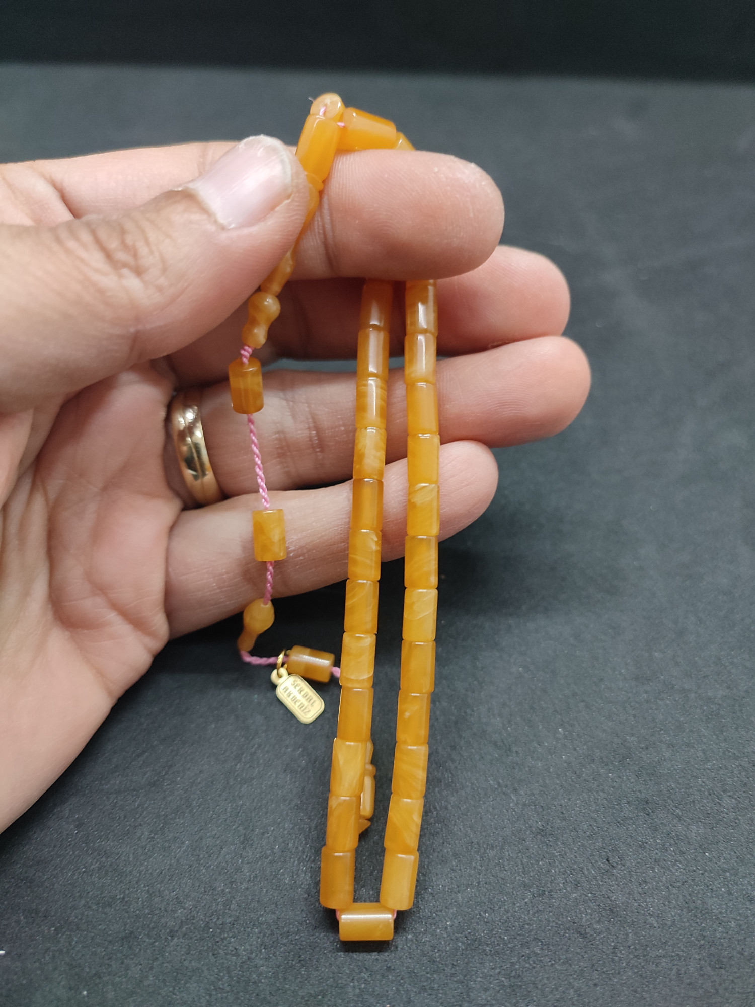 Serdal Akdeniz Usta Eseri Bilek Boy (Küçük Boy) Ok Gibi Bir Sıkma Kehribar Sertifikalı 9571 küçük resim 5