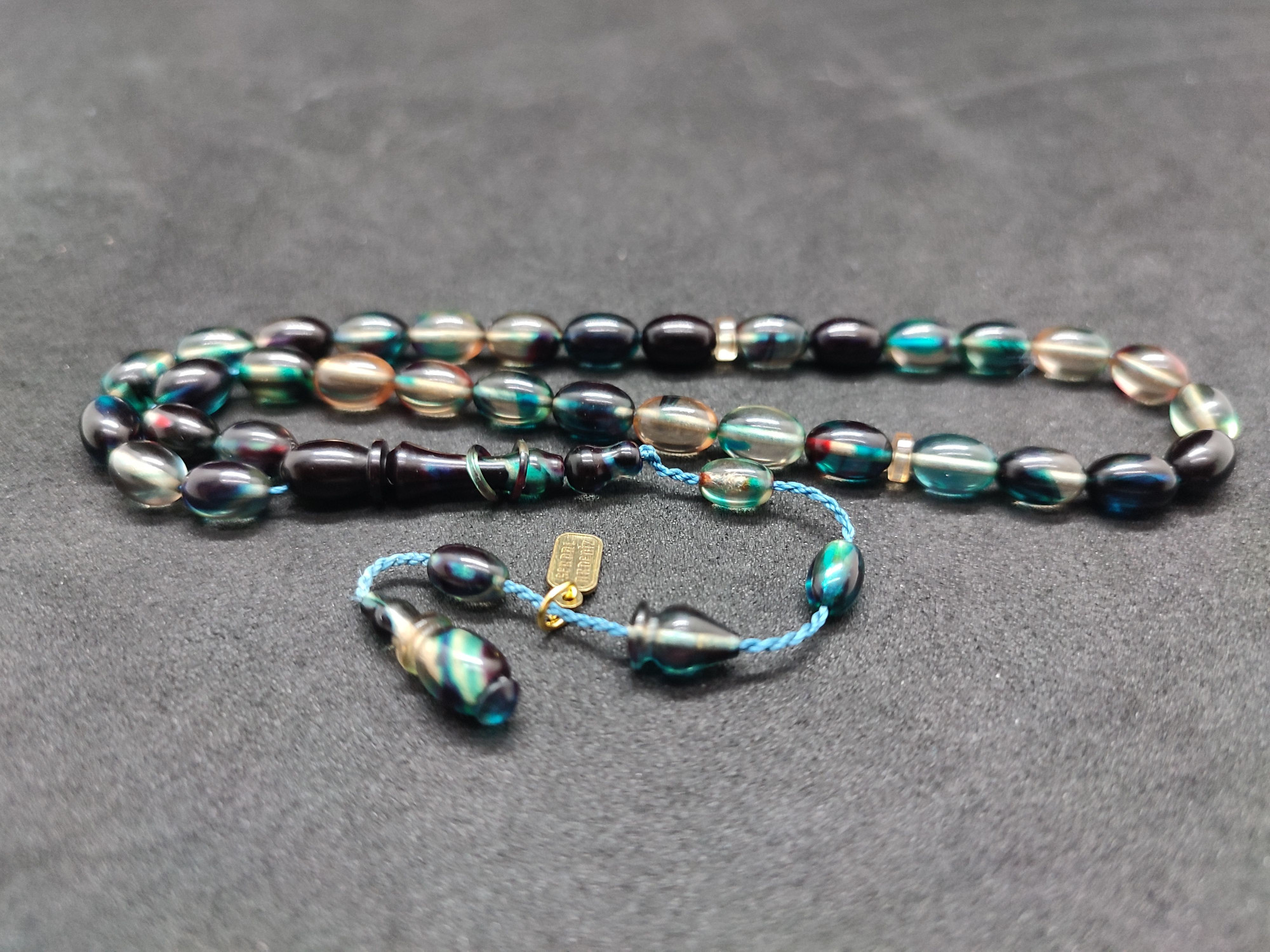 Serdal Akdeniz Usta Eseri İmame Halkalı El Boy Objeden Ateş-i Kehribar Sertifikalı 9572 küçük resim 2