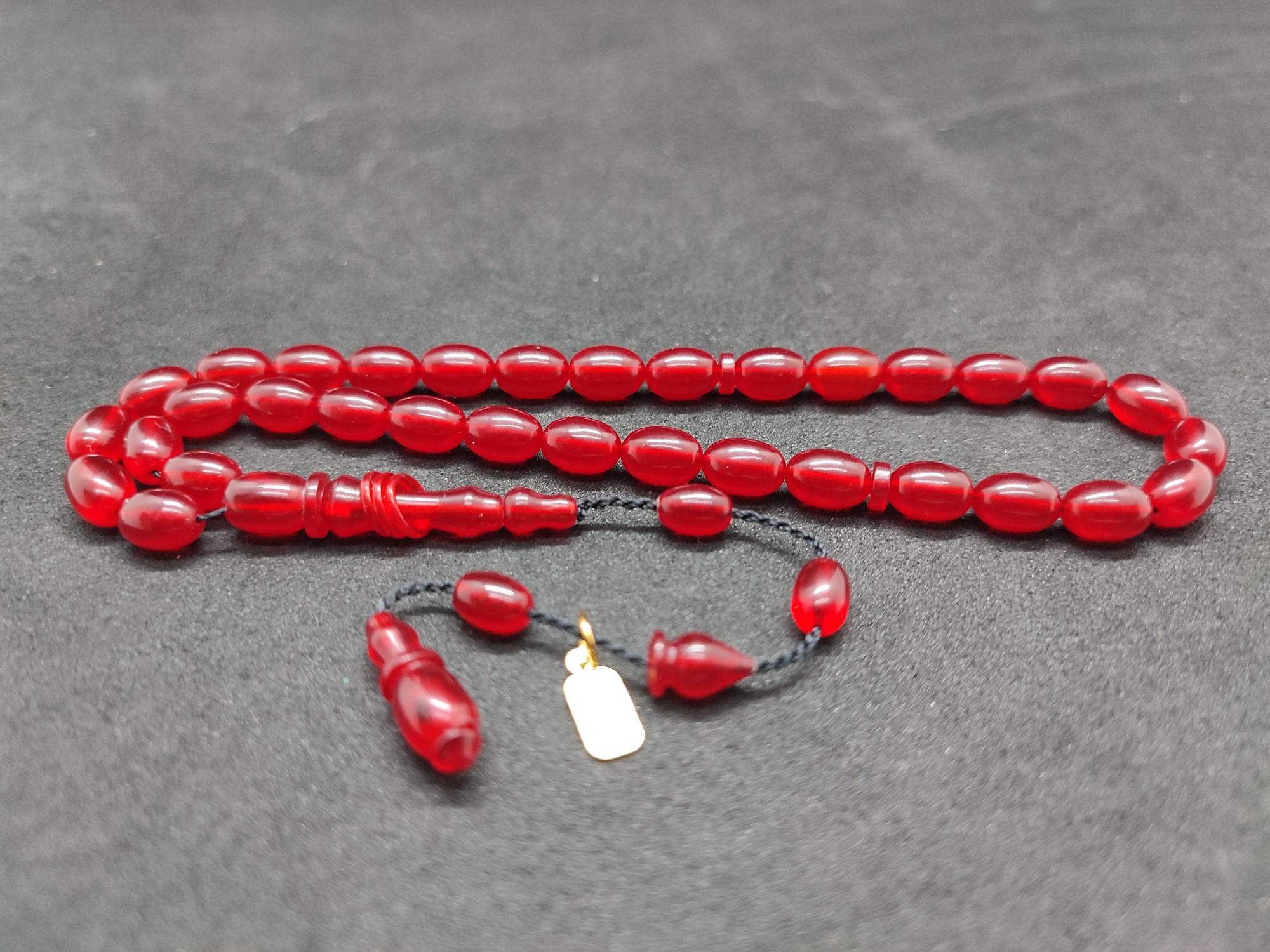 Serdal Akdeniz Usta Eseri İmame Halkalı El Boy Objeden Ateş-i Kehribar Sertifikalı 9573 küçük resim 2