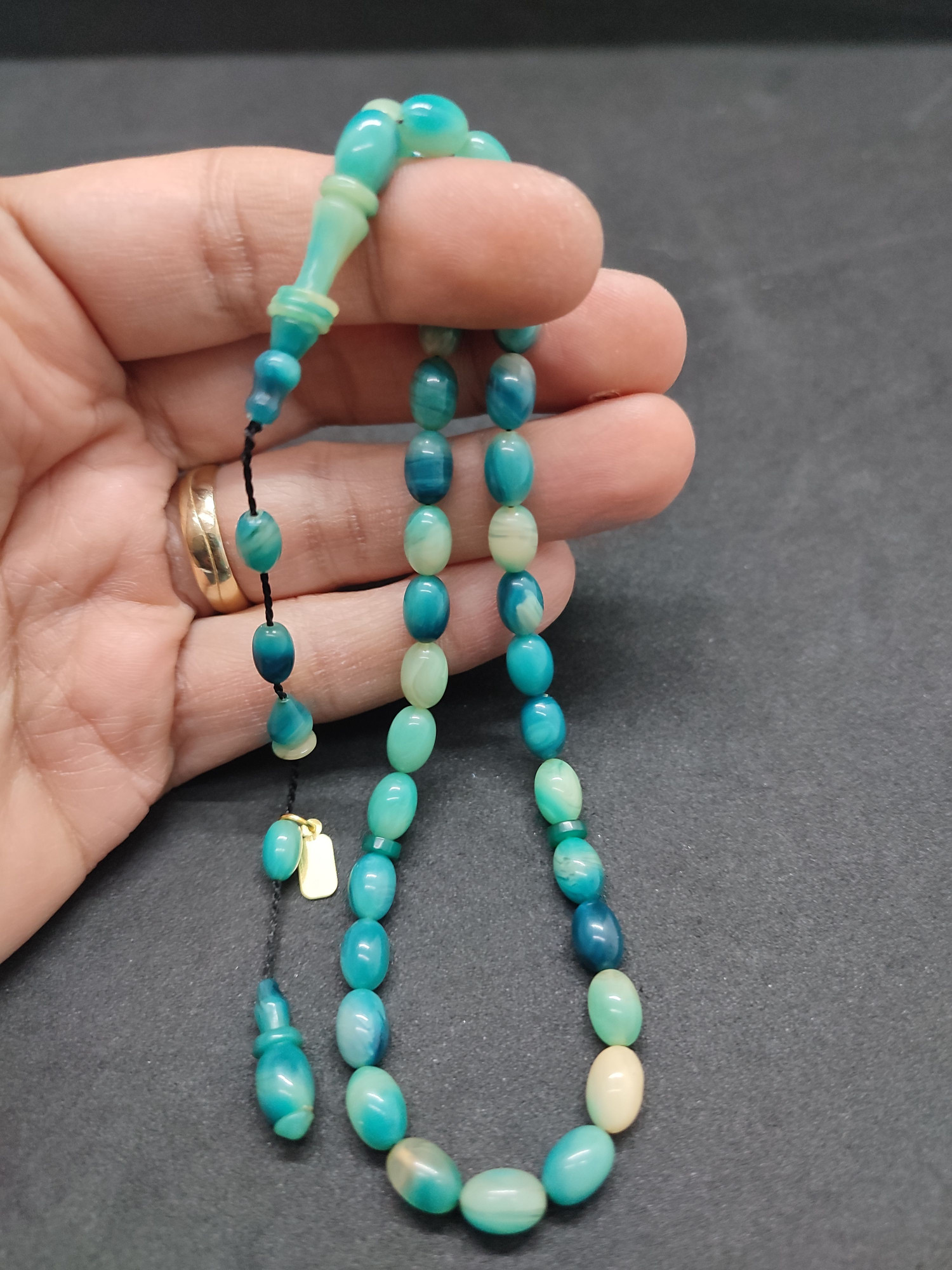 Serdal Akdeniz Usta Eseri İmame Halkalı El Boy Objeden Katalin Sertifikalı 9574 küçük resim 3