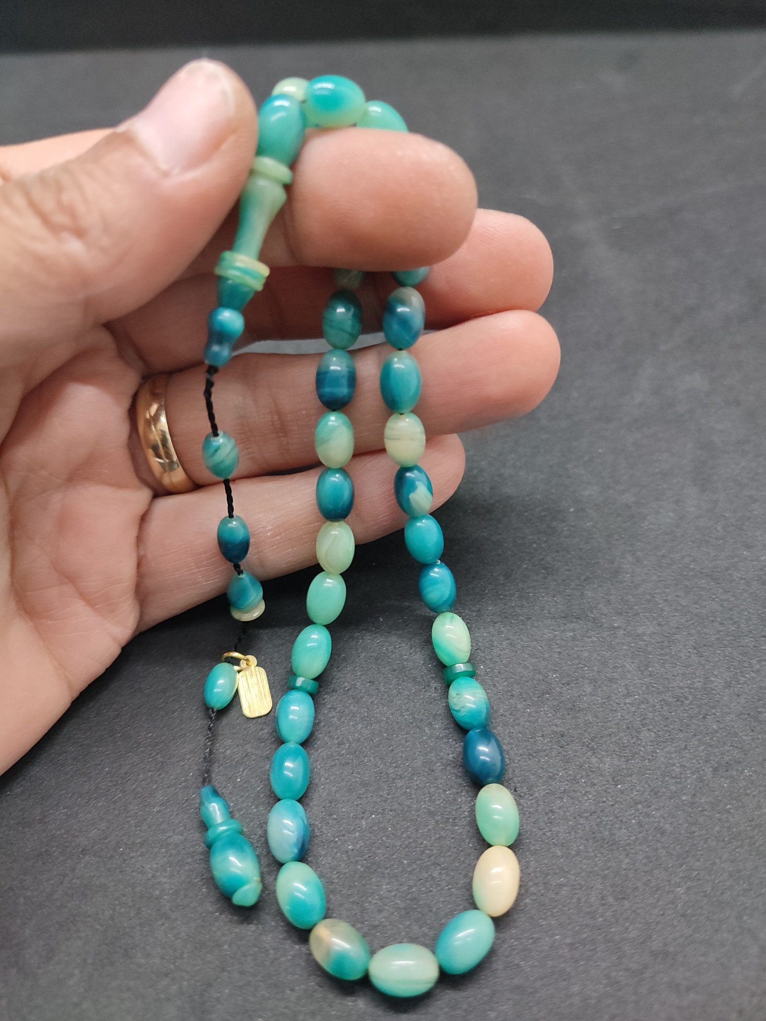 Serdal Akdeniz Usta Eseri İmame Halkalı El Boy Objeden Katalin Sertifikalı 9574 küçük resim 5