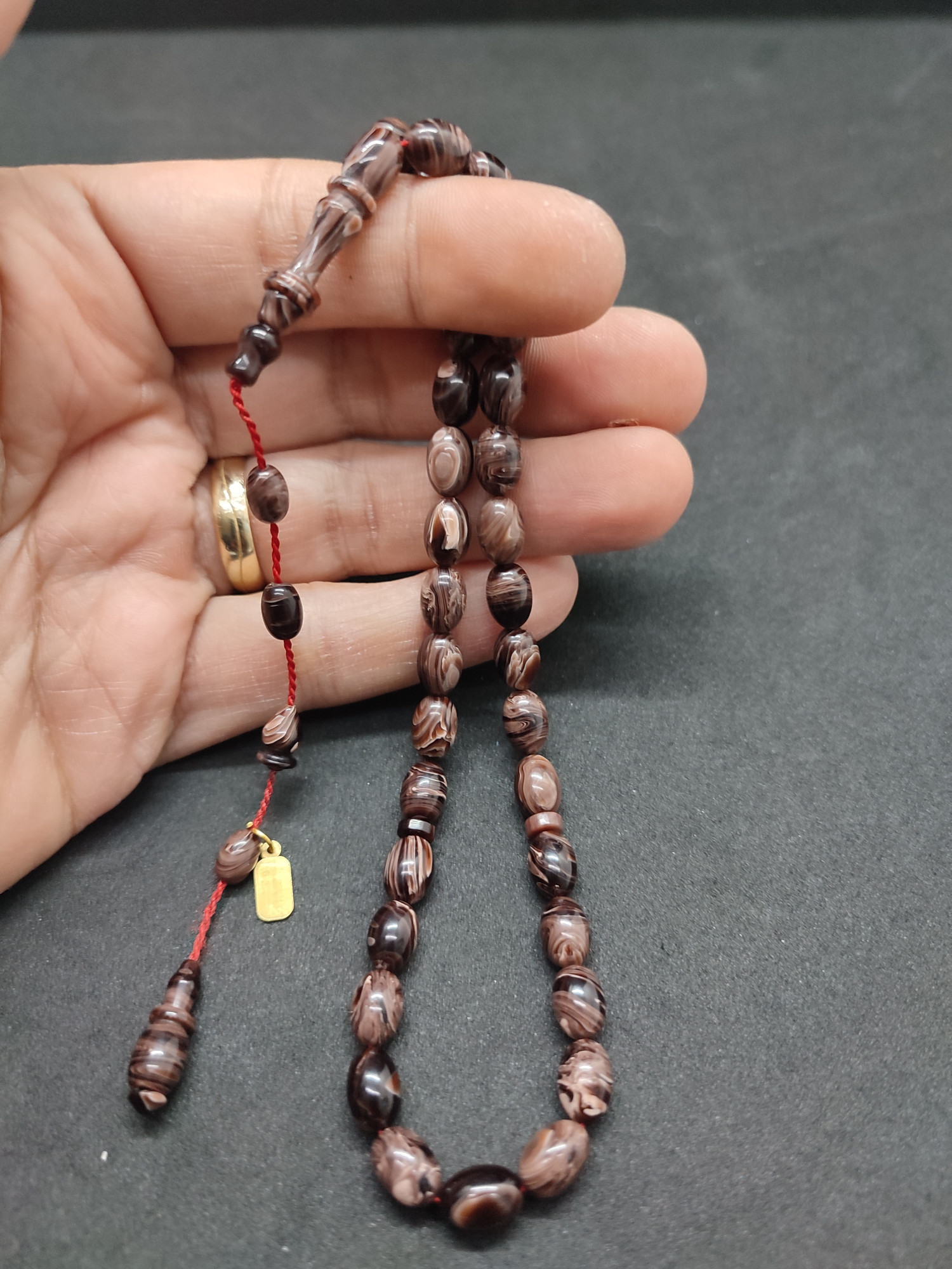 Serdal Akdeniz Usta Eseri İmame Halkalı El Boy Objeden Katalin Sertifikalı 9576 küçük resim 3