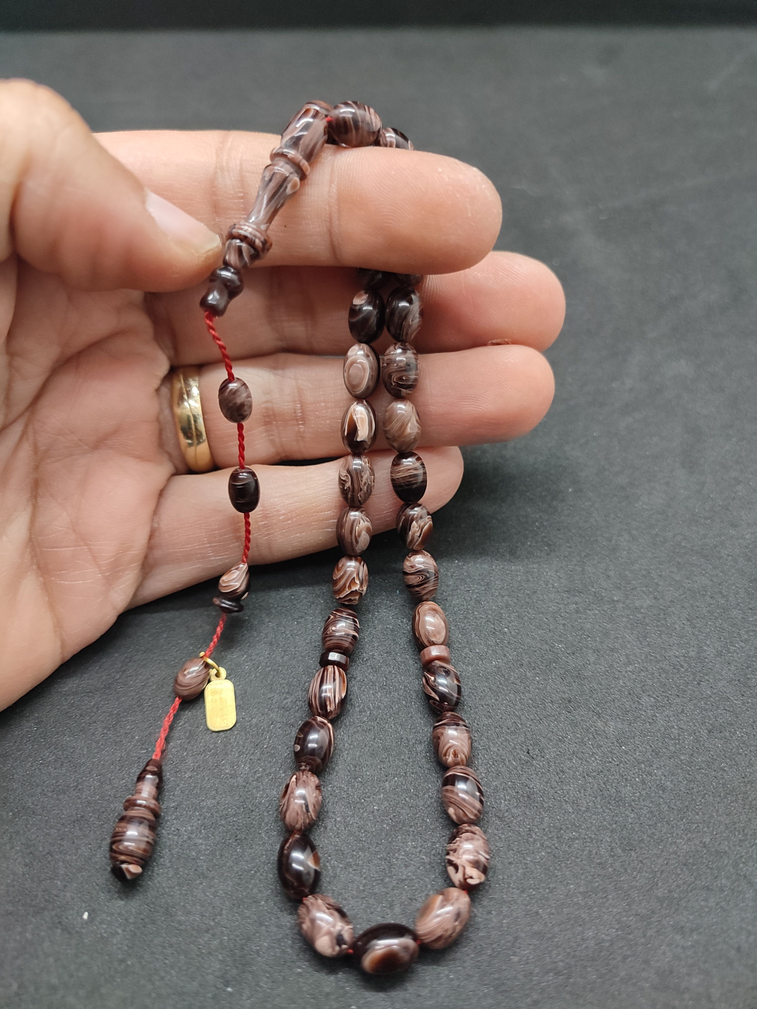 Serdal Akdeniz Usta Eseri İmame Halkalı El Boy Objeden Katalin Sertifikalı 9576 küçük resim 5