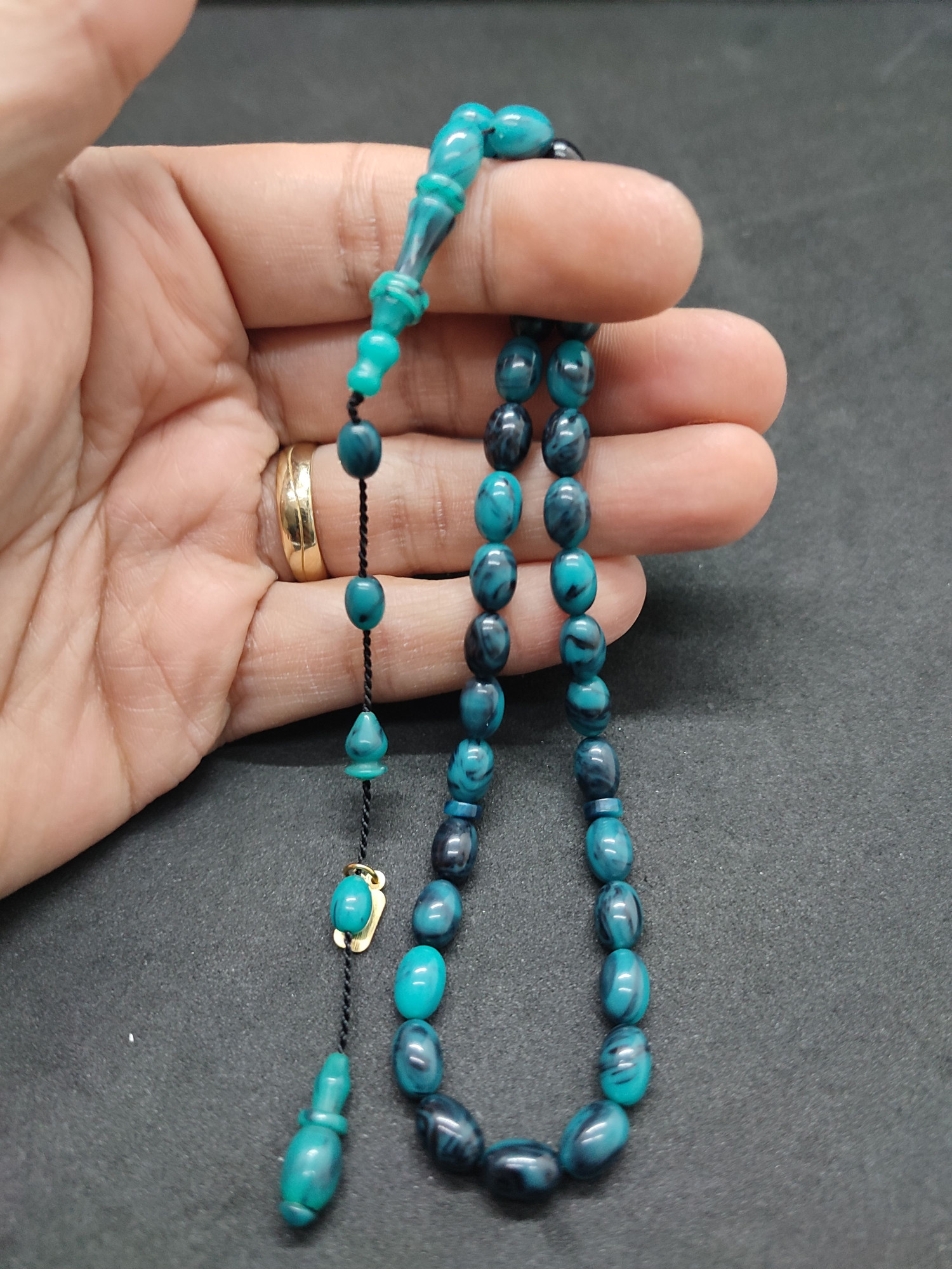 Serdal Akdeniz Usta Eseri İmame Halkalı El Boy Objeden Katalin Sertifikalı 9578 küçük resim 4