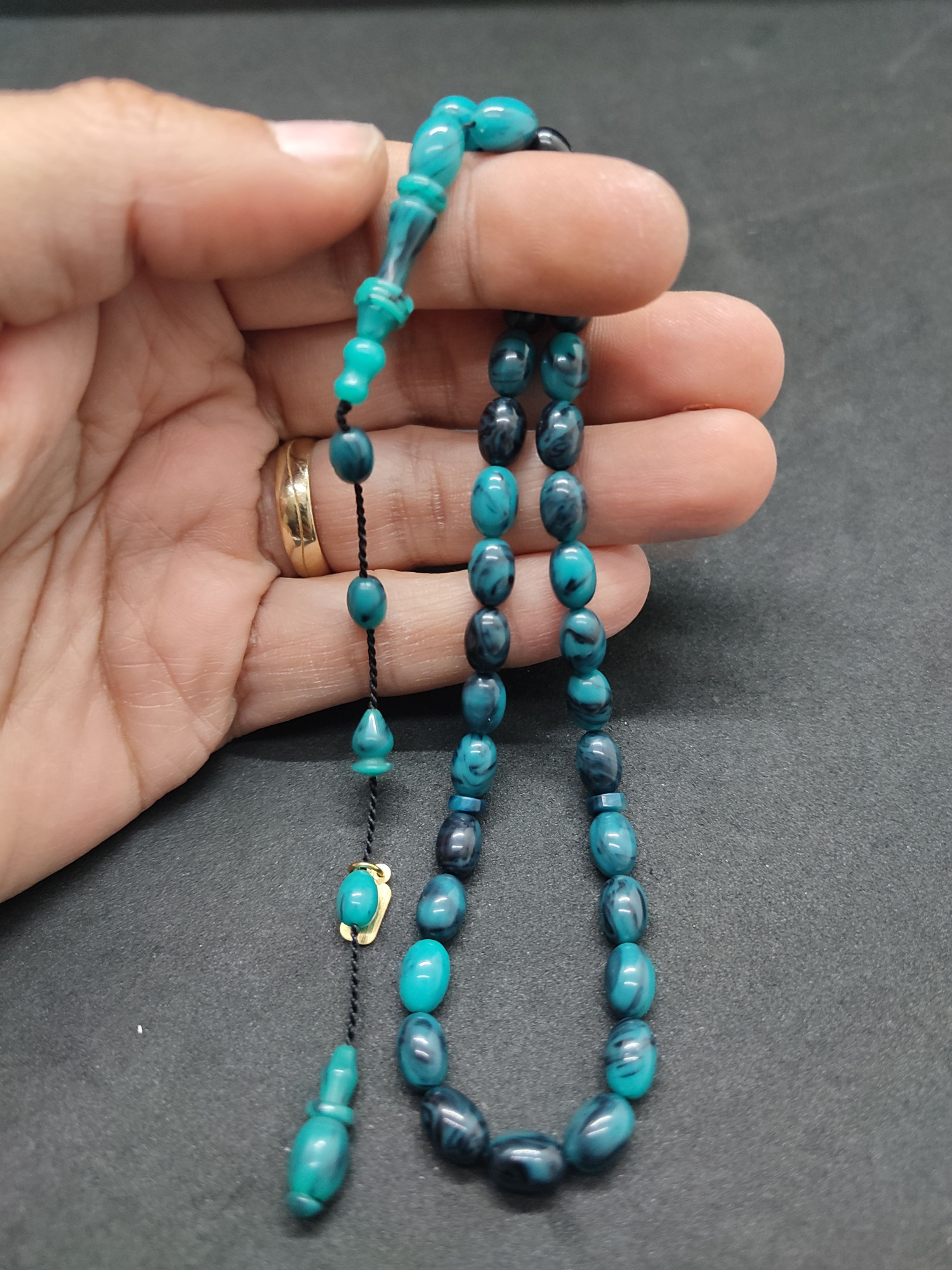 Serdal Akdeniz Usta Eseri İmame Halkalı El Boy Objeden Katalin Sertifikalı 9578 küçük resim 5