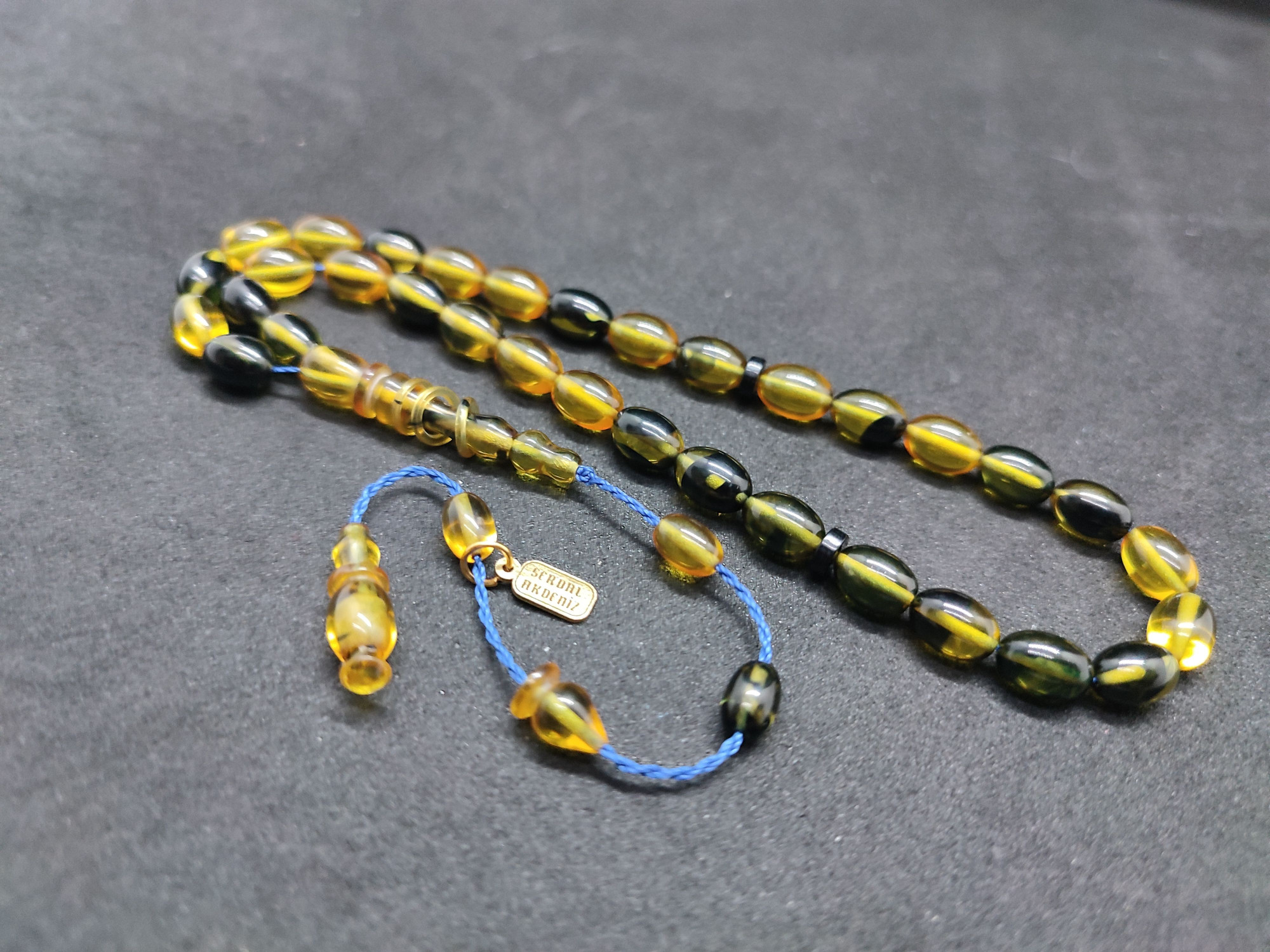 Serdal Akdeniz Usta Eseri İmame Halkalı El Boy Sıkma Kehribar Sertifikalı 9581 küçük resim 3