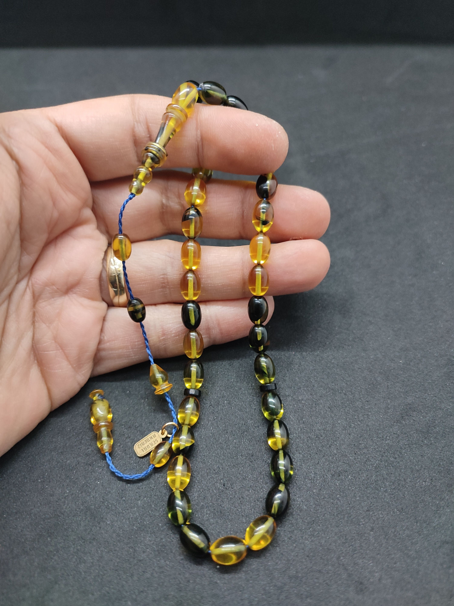 Serdal Akdeniz Usta Eseri İmame Halkalı El Boy Sıkma Kehribar Sertifikalı 9581 küçük resim 4