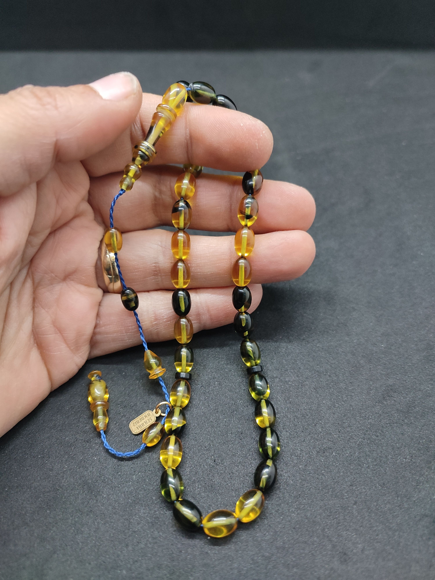 Serdal Akdeniz Usta Eseri İmame Halkalı El Boy Sıkma Kehribar Sertifikalı 9581 küçük resim 5