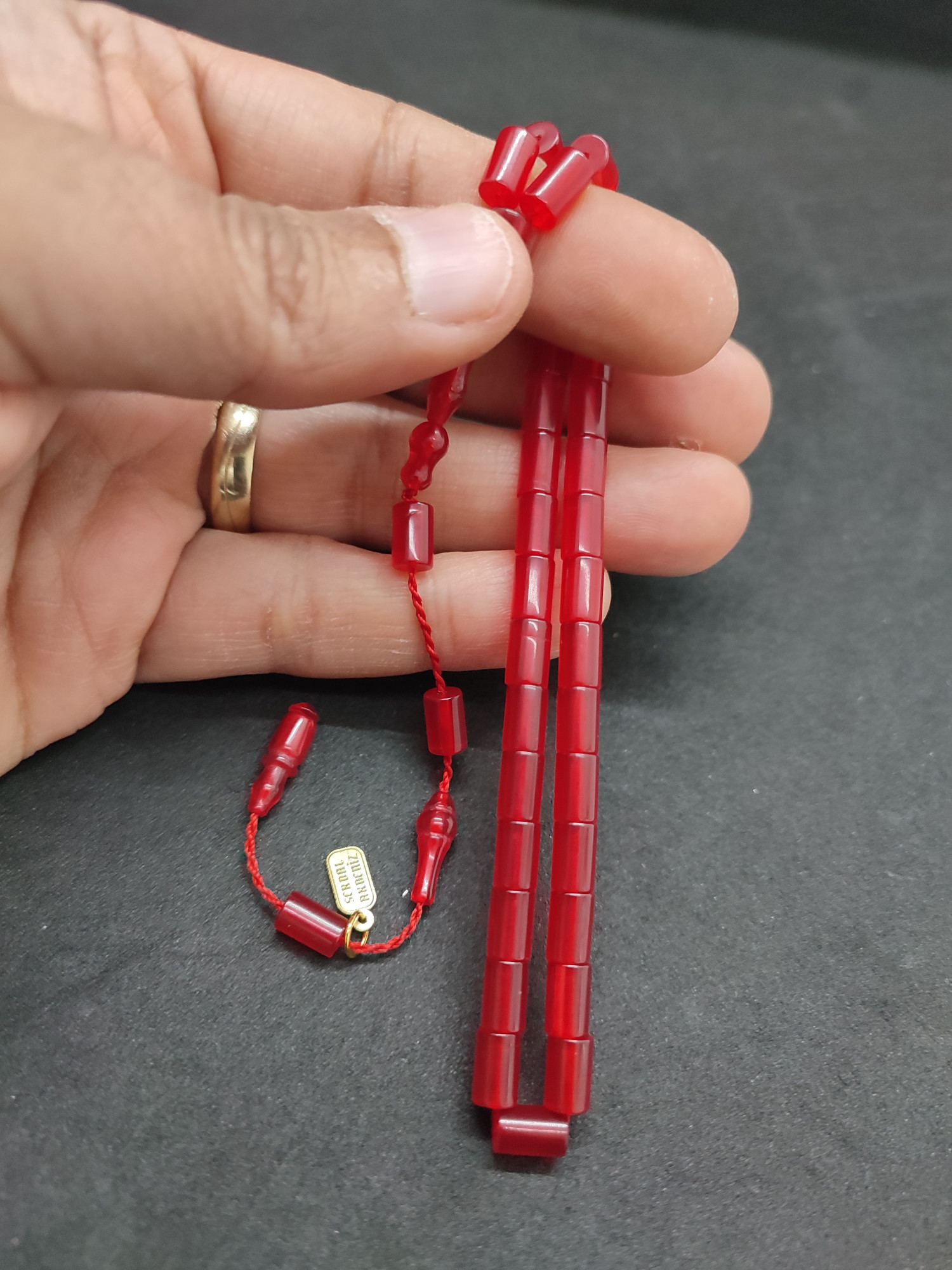 Serdal Akdeniz Usta Eseri Bilek Boy (Küçük Boy) Ok Gibi Bir Yemen Zar Kehribar Sertifikalı 9587 küçük resim 2