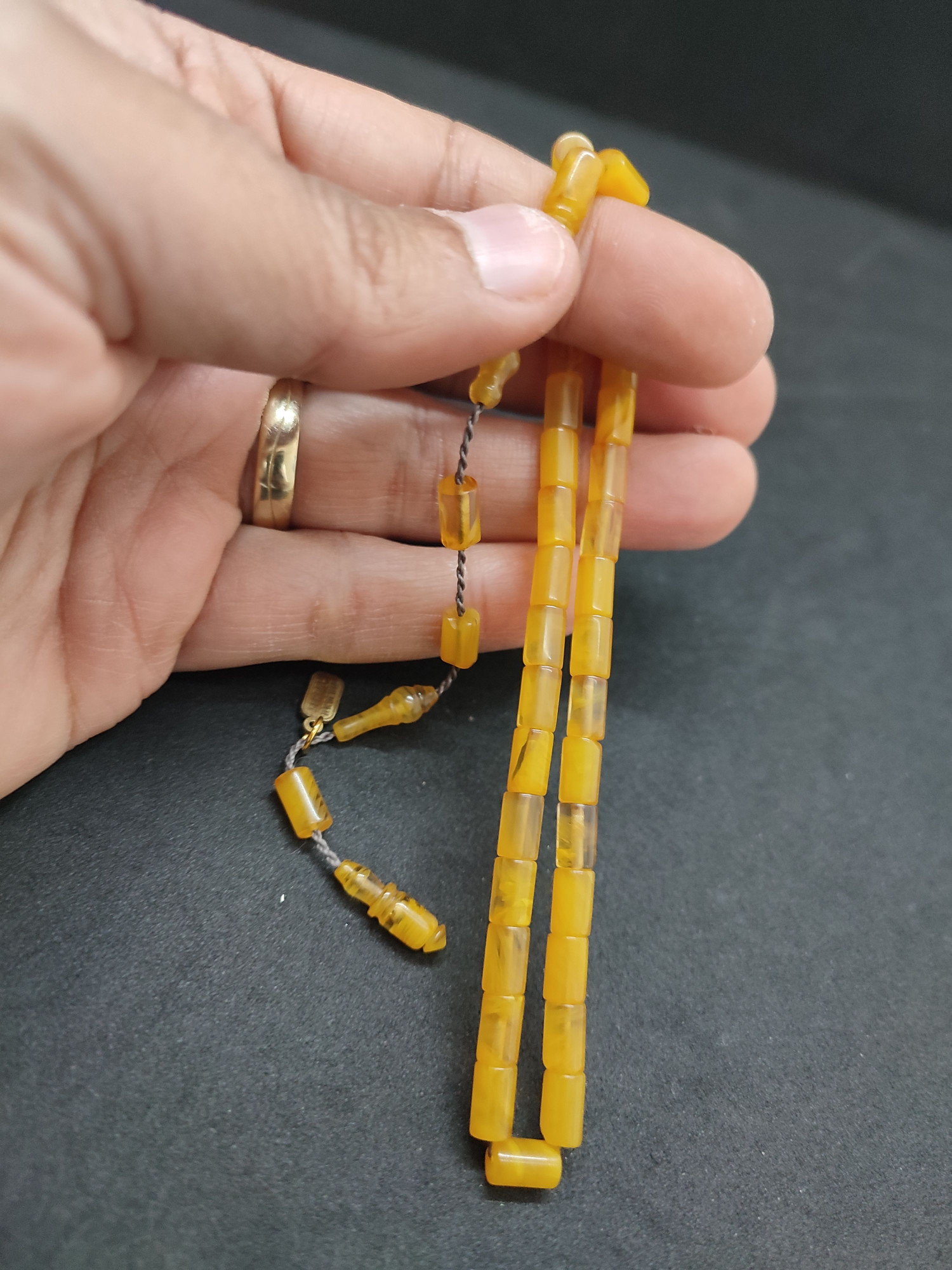 Serdal Akdeniz Usta Eseri Bilek Boy (Küçük Boy) Ok Gibi Bir Sıkma Kehribar Sertifikalı 9593 küçük resim 2