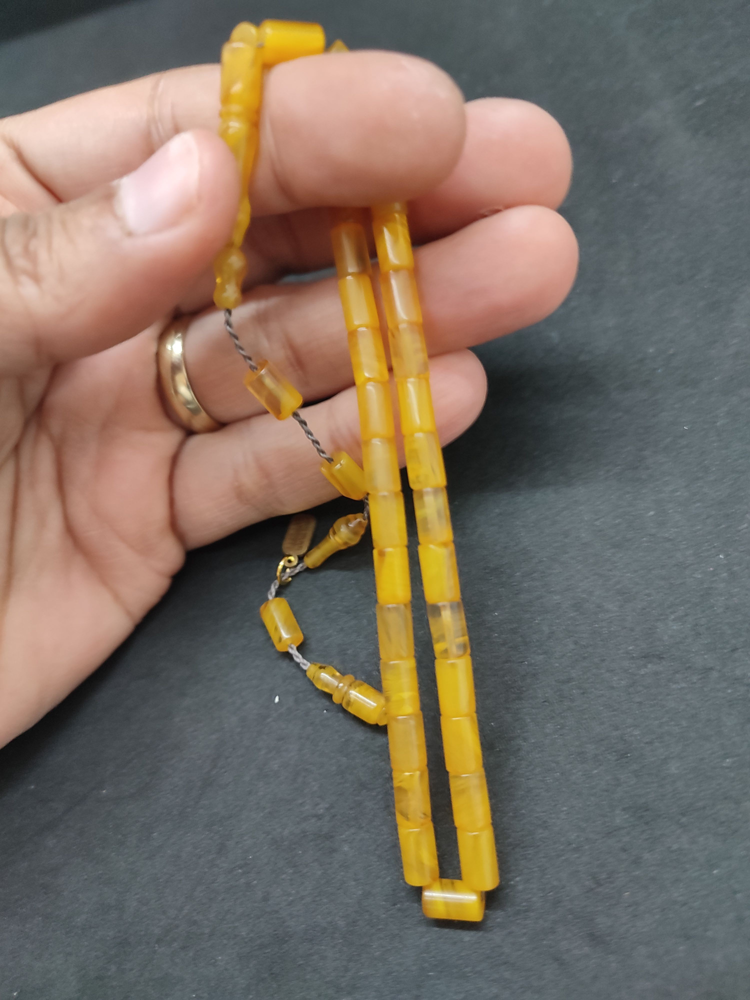 Serdal Akdeniz Usta Eseri Bilek Boy (Küçük Boy) Ok Gibi Bir Sıkma Kehribar Sertifikalı 9593 küçük resim 4