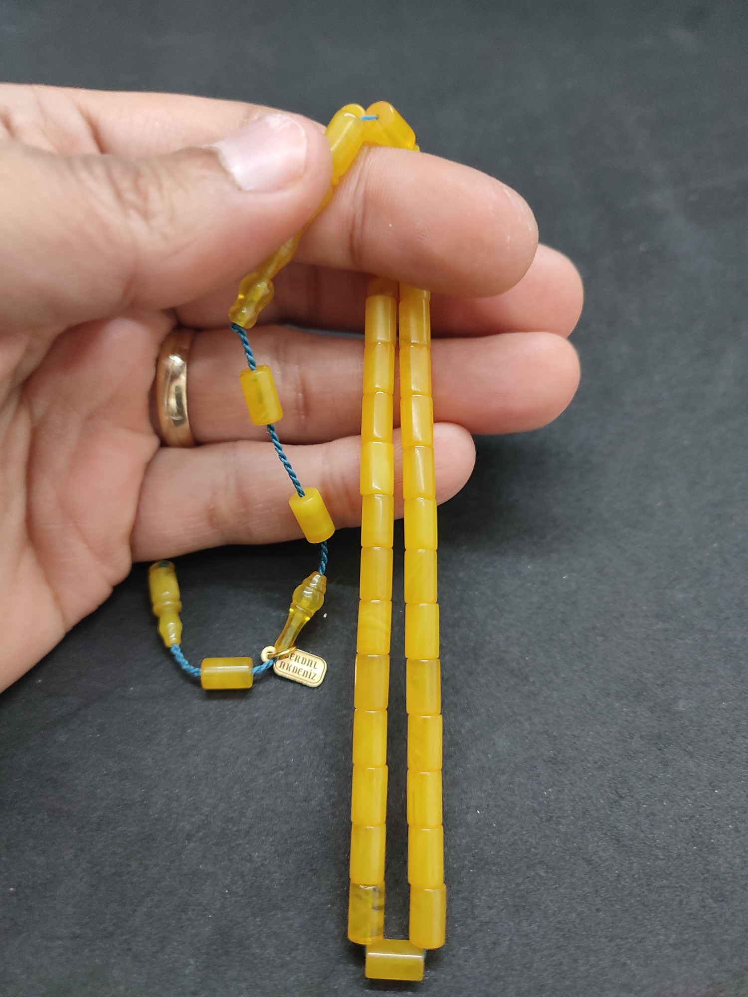 Serdal Akdeniz Usta Eseri Bilek Boy (Küçük Boy) Ok Gibi Bir Sıkma Kehribar Sertifikalı 9594 küçük resim 2