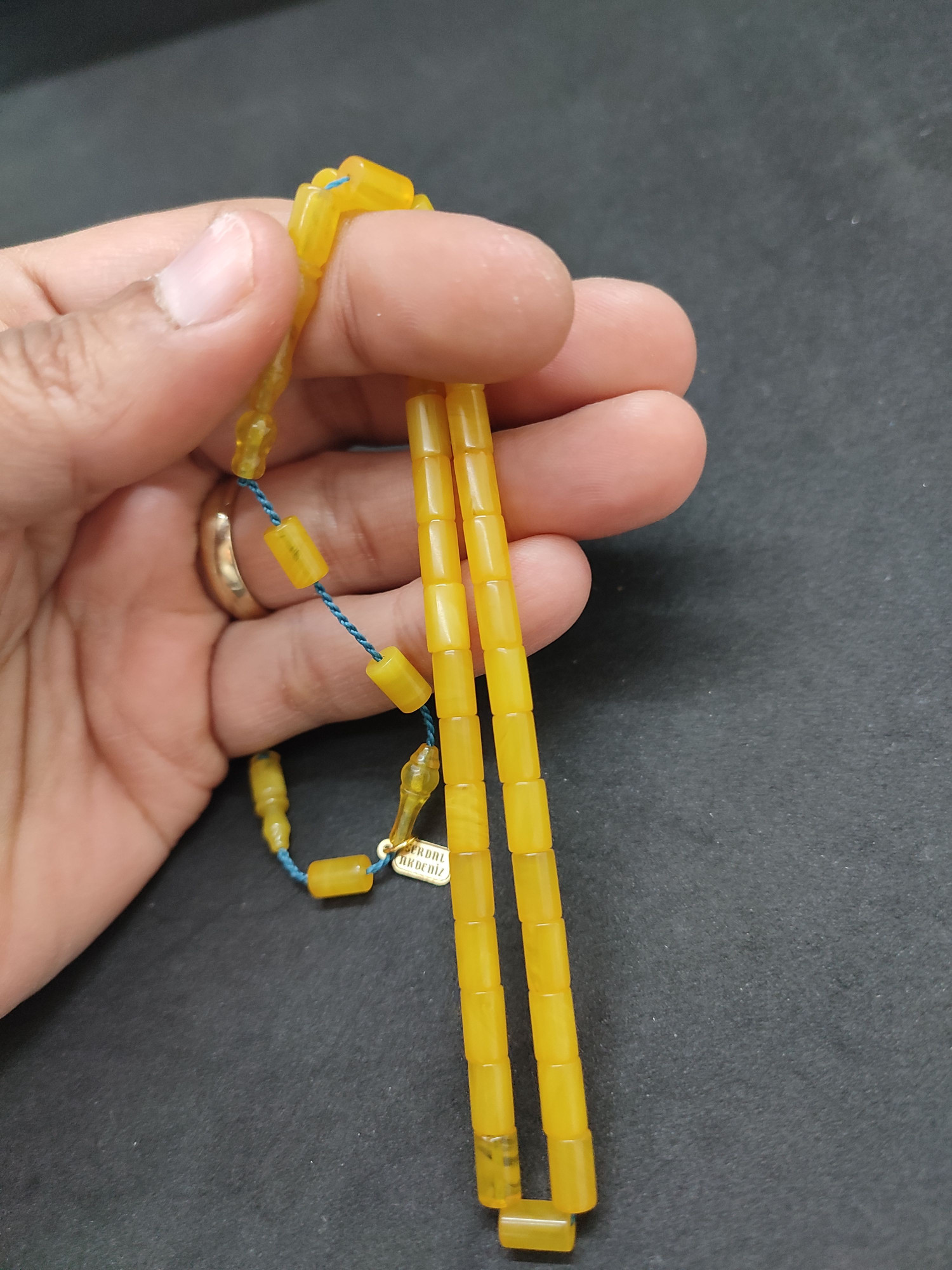 Serdal Akdeniz Usta Eseri Bilek Boy (Küçük Boy) Ok Gibi Bir Sıkma Kehribar Sertifikalı 9594 küçük resim 3