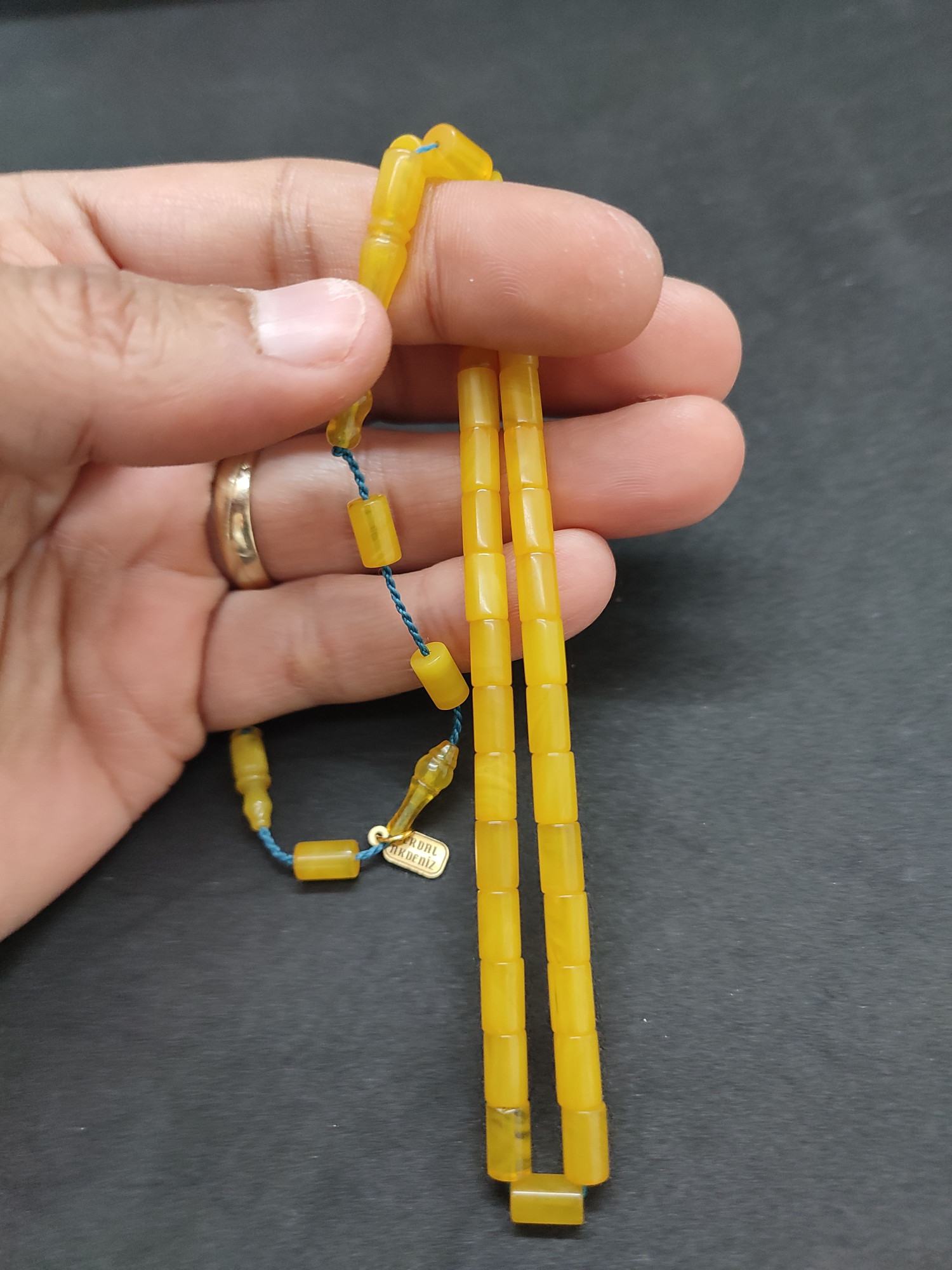 Serdal Akdeniz Usta Eseri Bilek Boy (Küçük Boy) Ok Gibi Bir Sıkma Kehribar Sertifikalı 9594 küçük resim 4