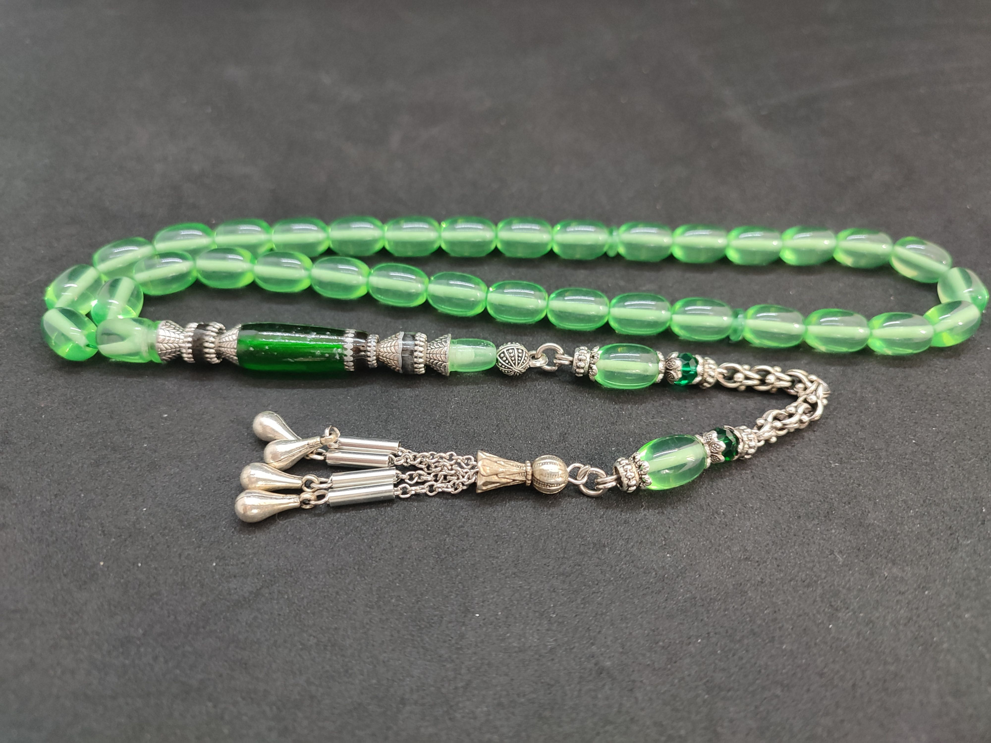 475 Ayar Gümüş Püskül 475 Ayar Gümüş Nakkaş Ateş-i Kehribar Sertifikalı 9606