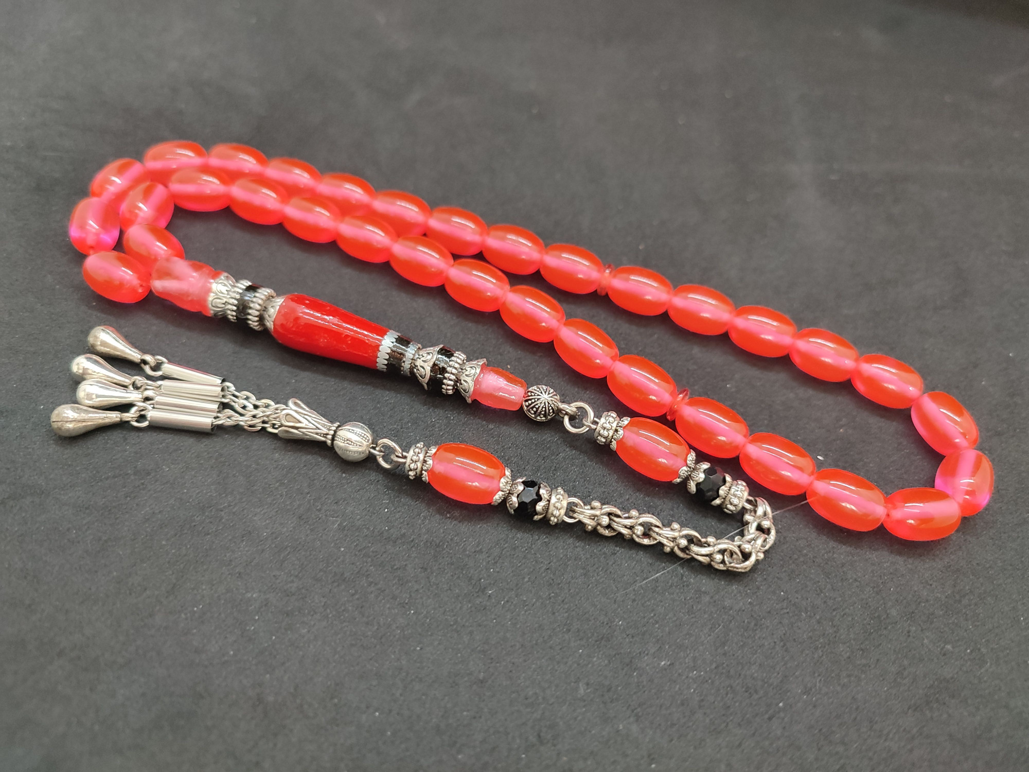 475 Ayar Gümüş Püskül 475 Ayar Gümüş Nakkaş Sentetik Opal Sertifikalı 9609 küçük resim 4