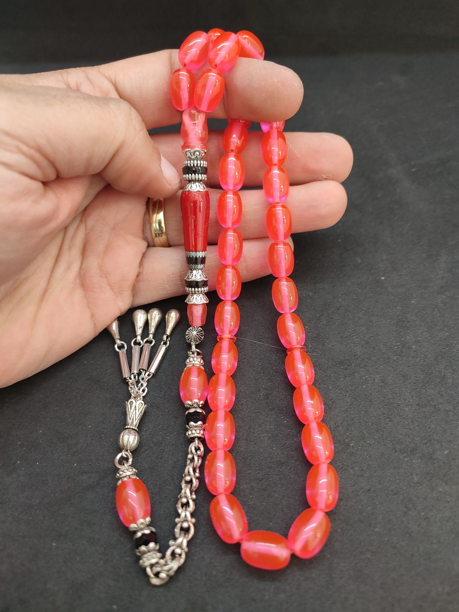 475 Ayar Gümüş Püskül 475 Ayar Gümüş Nakkaş Sentetik Opal Sertifikalı 9609 küçük resim 5