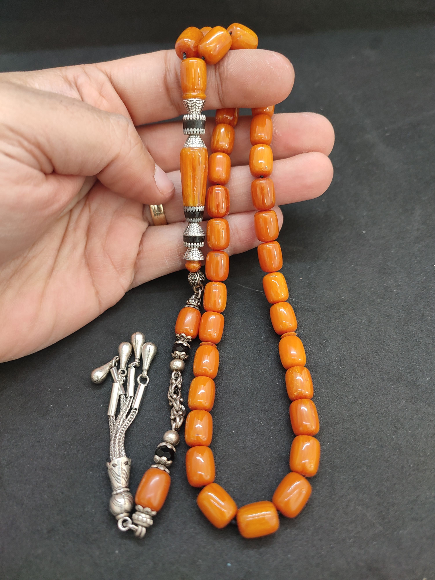 475 Ayar Gümüş Püskül 475 Ayar Gümüş Nakkaş Finlandiya Lapland Katalin Sertifikalı 9612 küçük resim 5