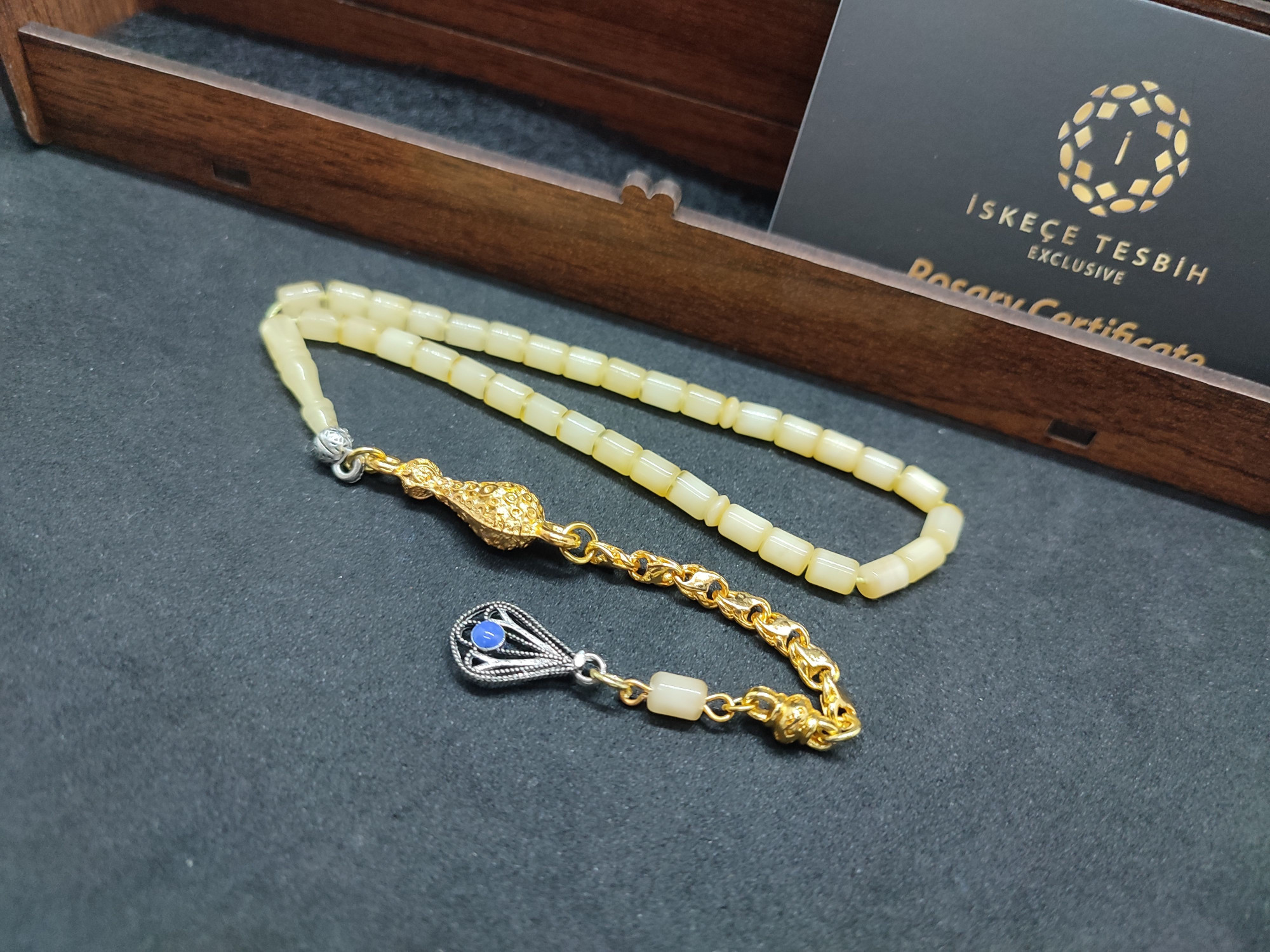 475 Ayar Gümüş Püsküllü 4 Parmak(Küçük Boy)Kalingrad White Amber 5.8 Gr.Sertifikalı 9616 küçük resim 4