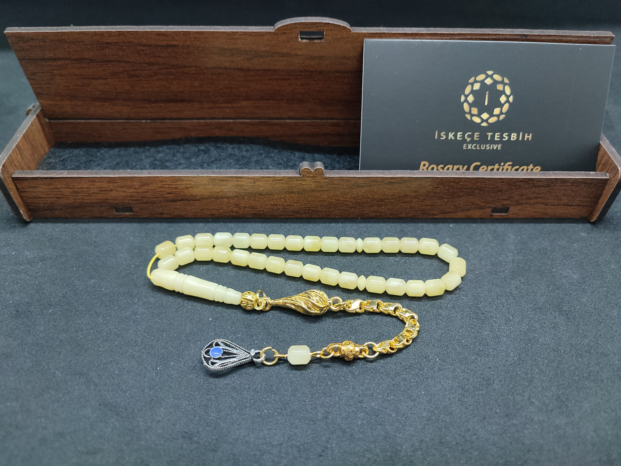 475 Ayar Gümüş Püsküllü 4 Parmak(Küçük Boy)Kalingrad White Amber 5.8 Gr.Sertifikalı 9617 küçük resim 2