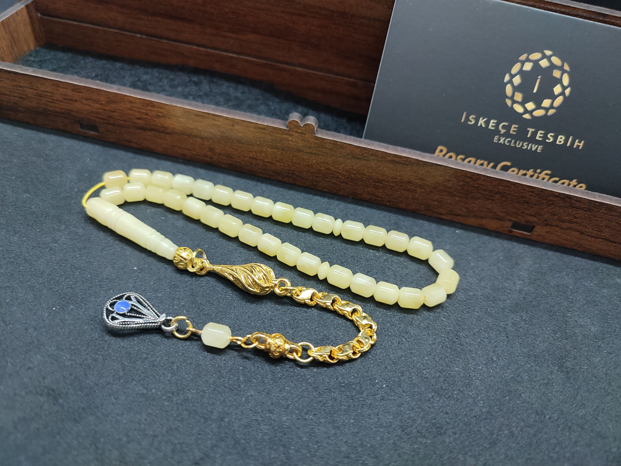 475 Ayar Gümüş Püsküllü 4 Parmak(Küçük Boy)Kalingrad White Amber 5.8 Gr.Sertifikalı 9617 küçük resim 4