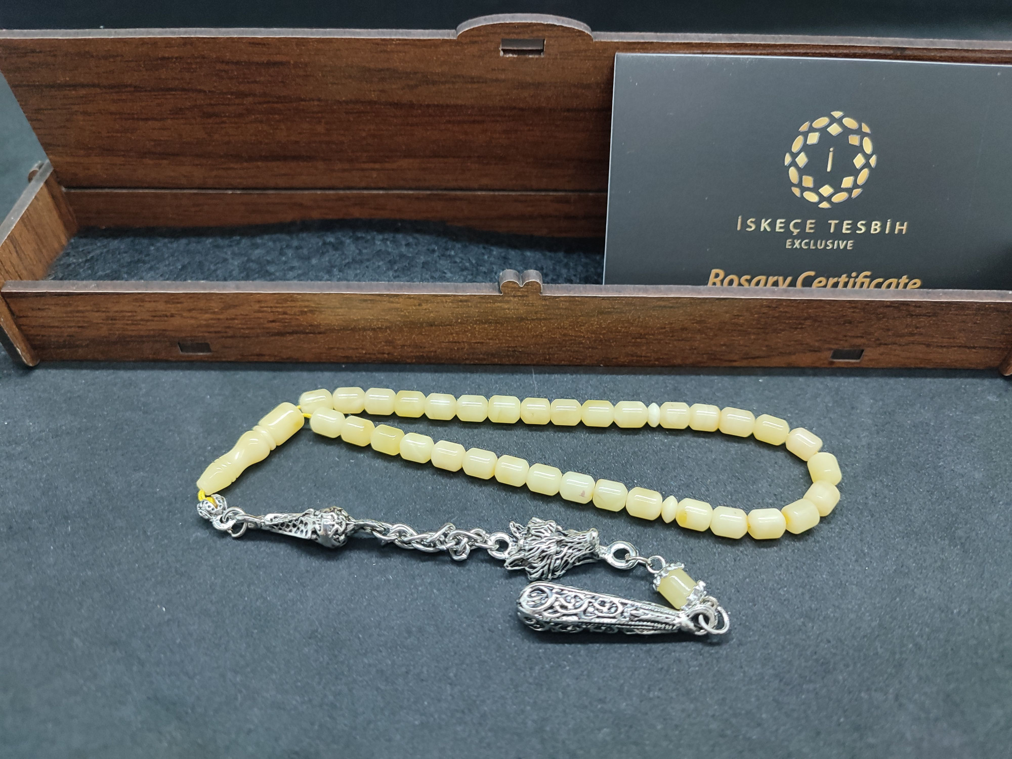 475 Ayar Gümüş Püsküllü 4 Parmak(Küçük Boy)Kalingrad White Amber 5.8 Gr.Sertifikalı 9618 küçük resim 2