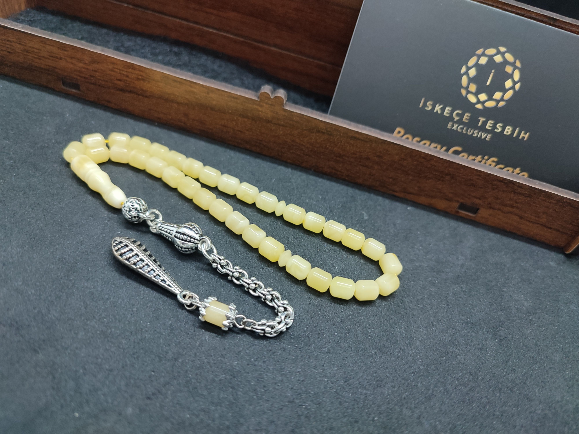 475 Ayar Gümüş Püsküllü 4 Parmak(Küçük Boy)Kalingrad White Amber 5.8 Gr.Sertifikalı 9620 küçük resim 3